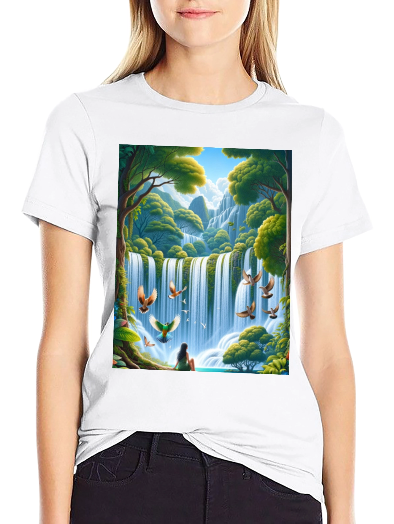 Waterfall Nature Graphic Tee
