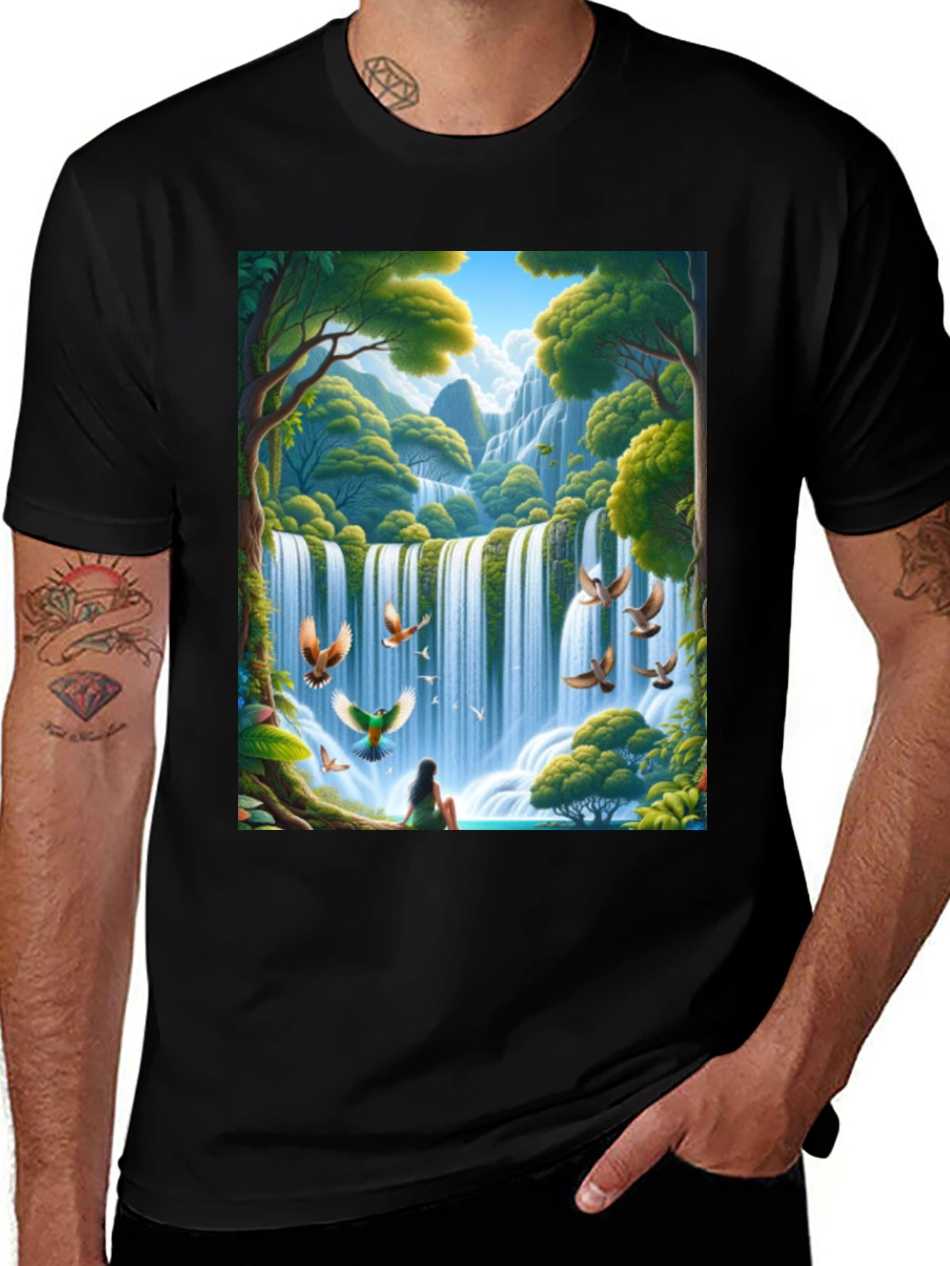 Waterfall Nature Graphic Tee