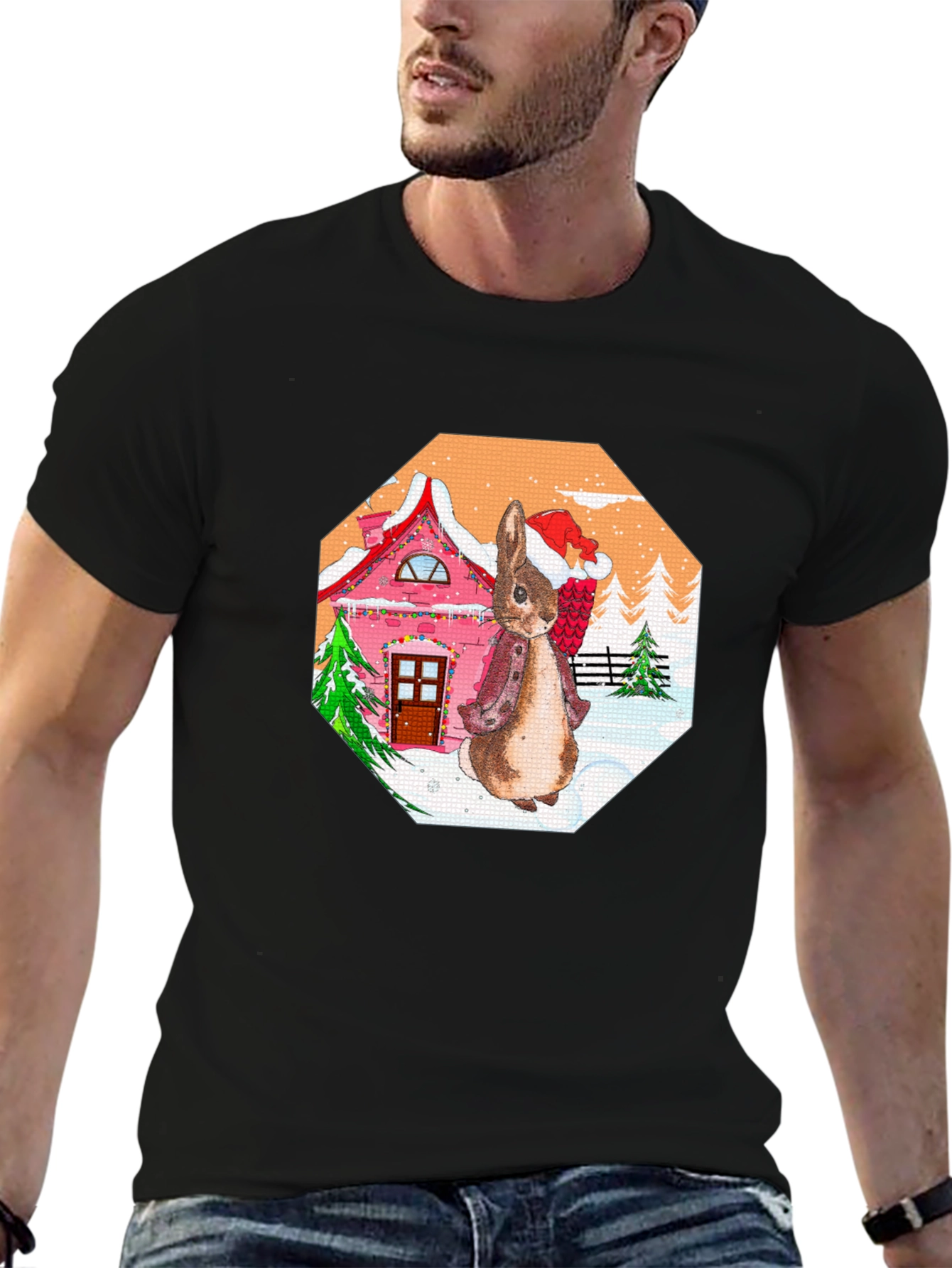 Festive Rabbit Christmas T-Shirt