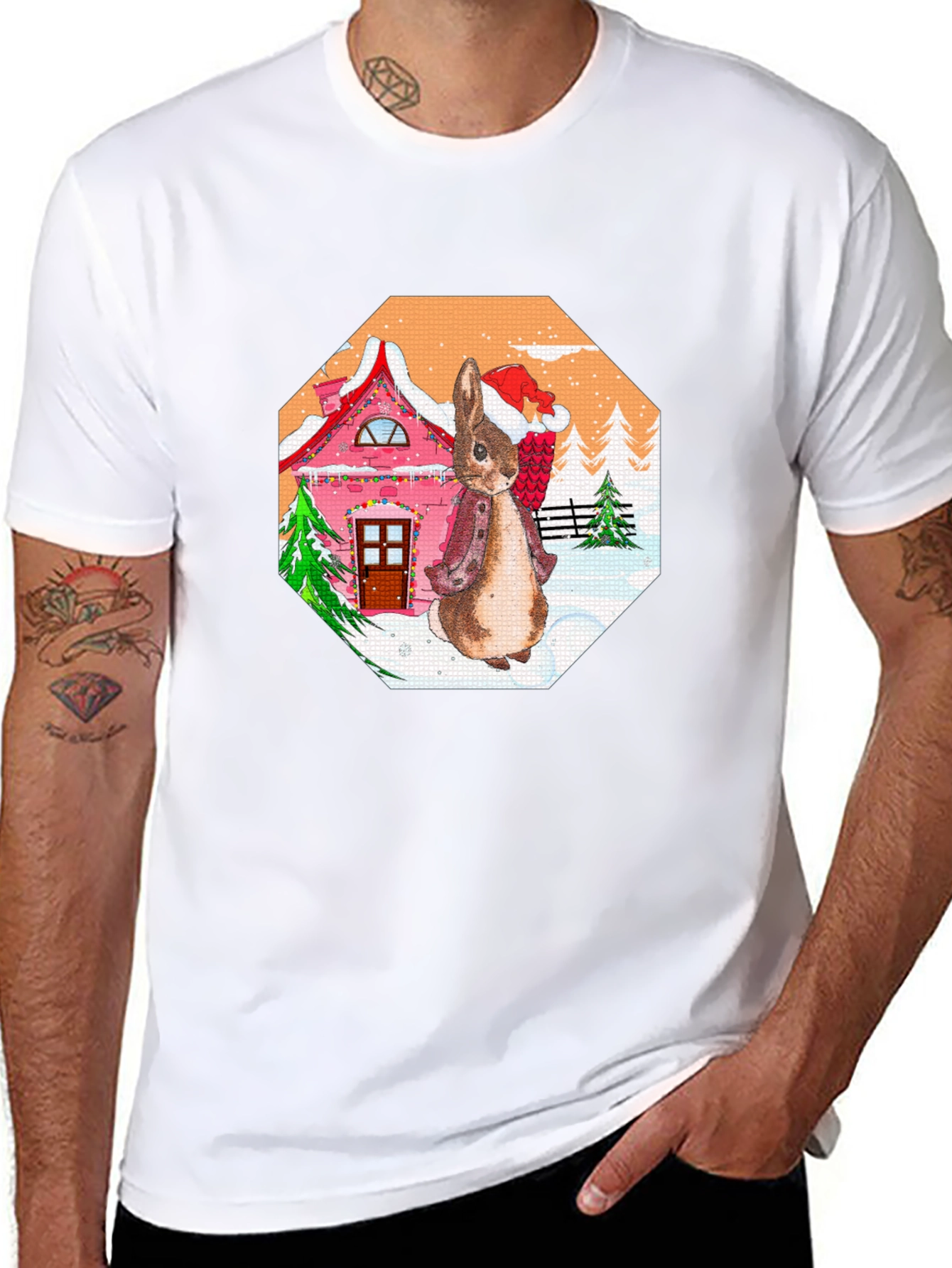 Festive Rabbit Christmas T-Shirt