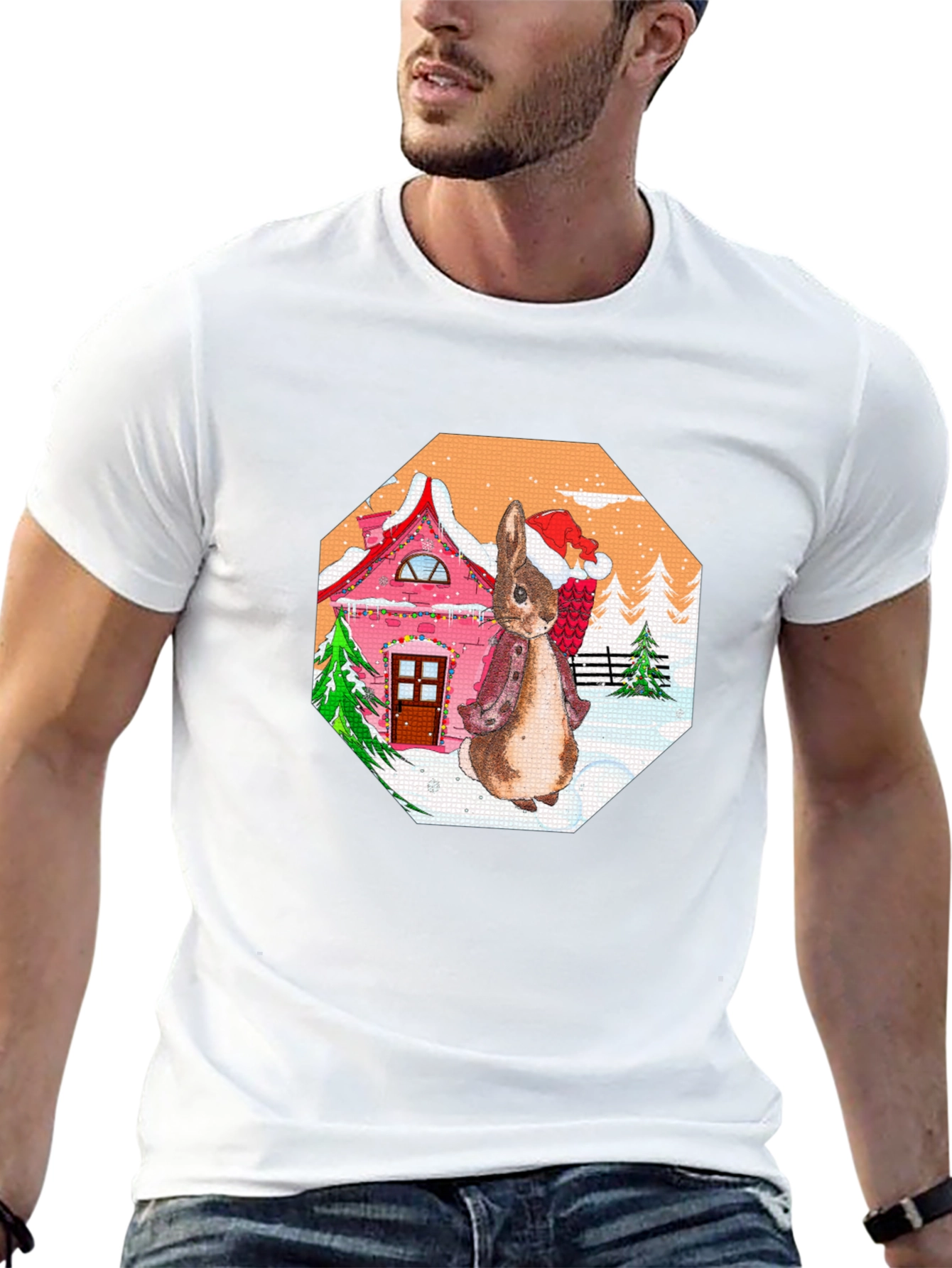 Festive Rabbit Christmas T-Shirt