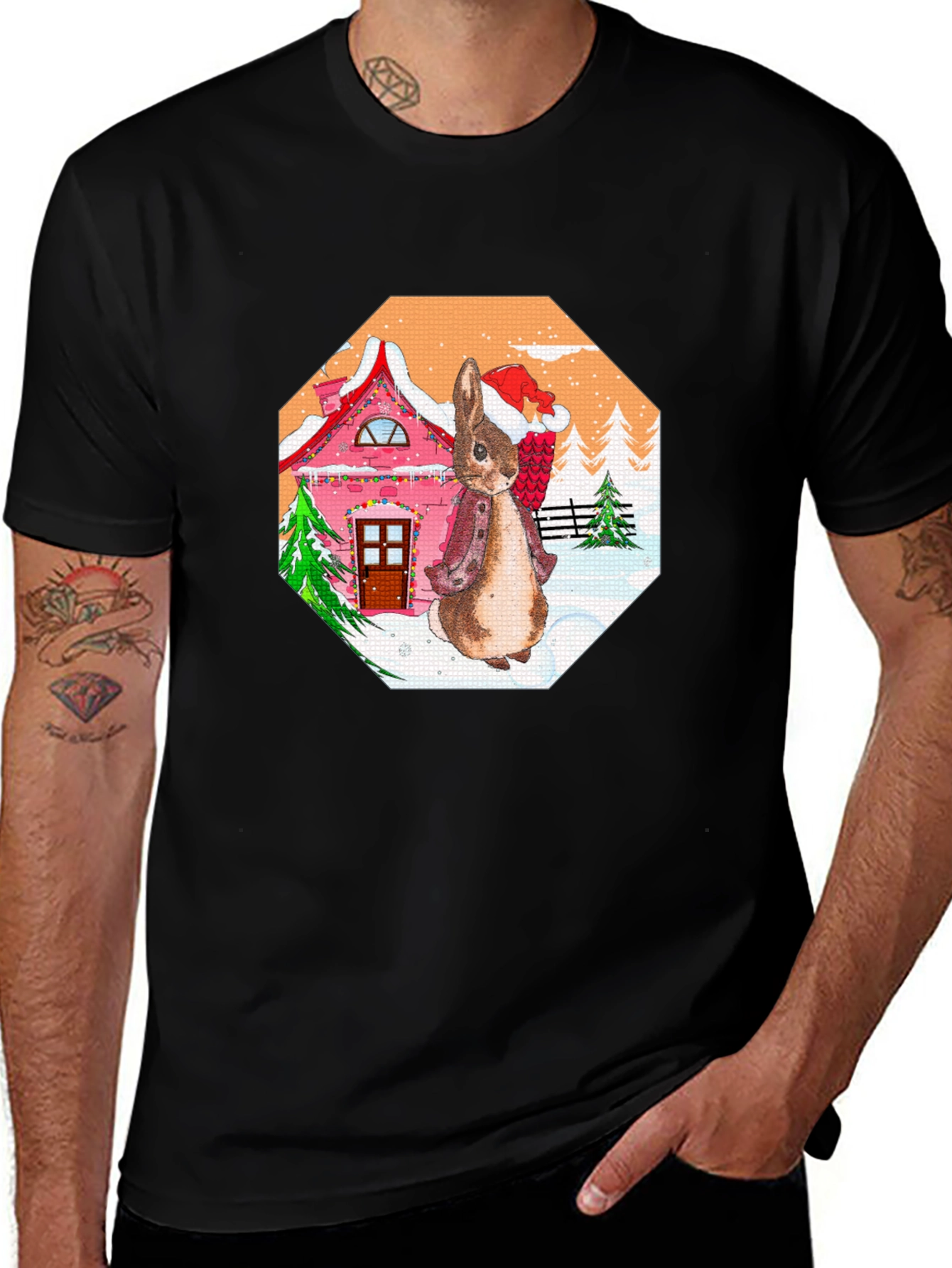 Festive Rabbit Christmas T-Shirt