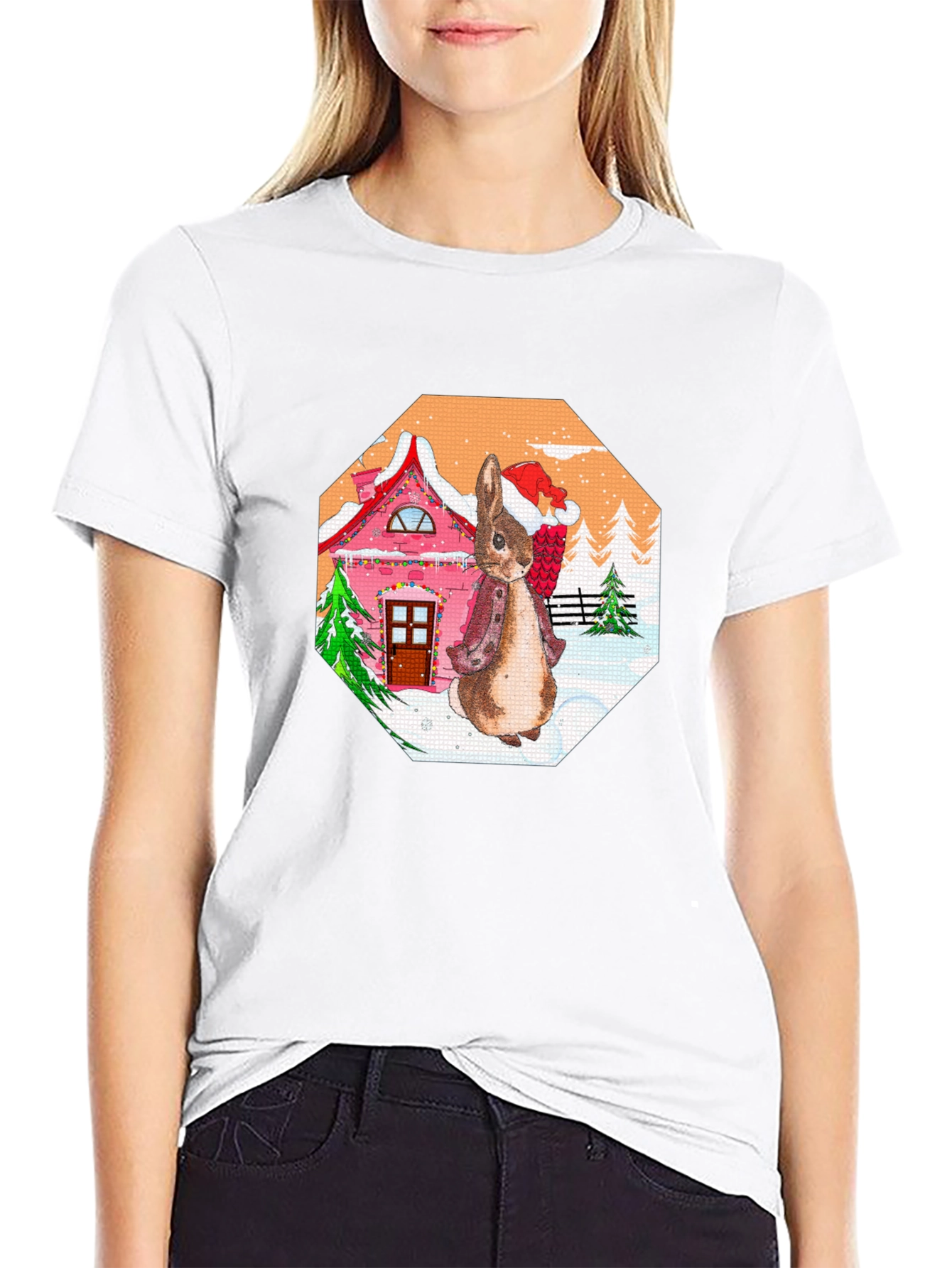 Festive Rabbit Christmas T-Shirt