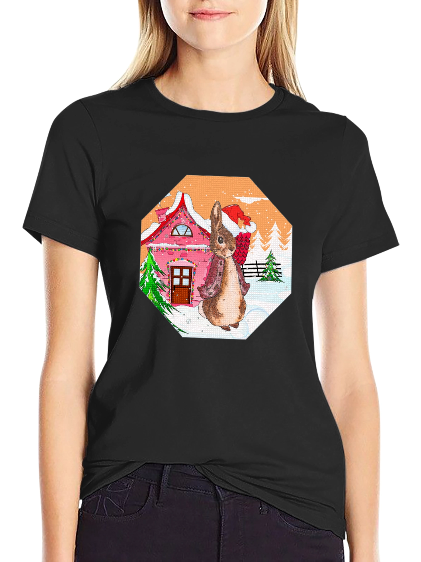 Festive Rabbit Christmas T-Shirt