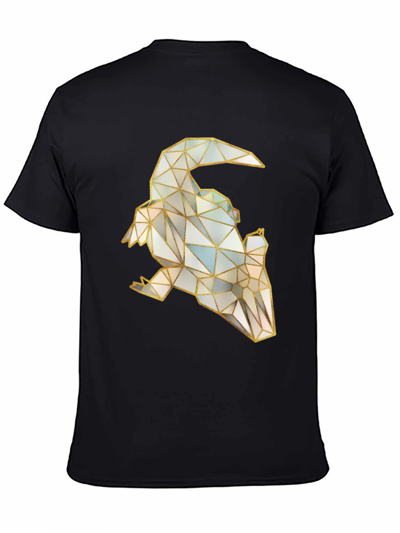 Geometric Raven Graphic Tee - Stylish Bird Design
