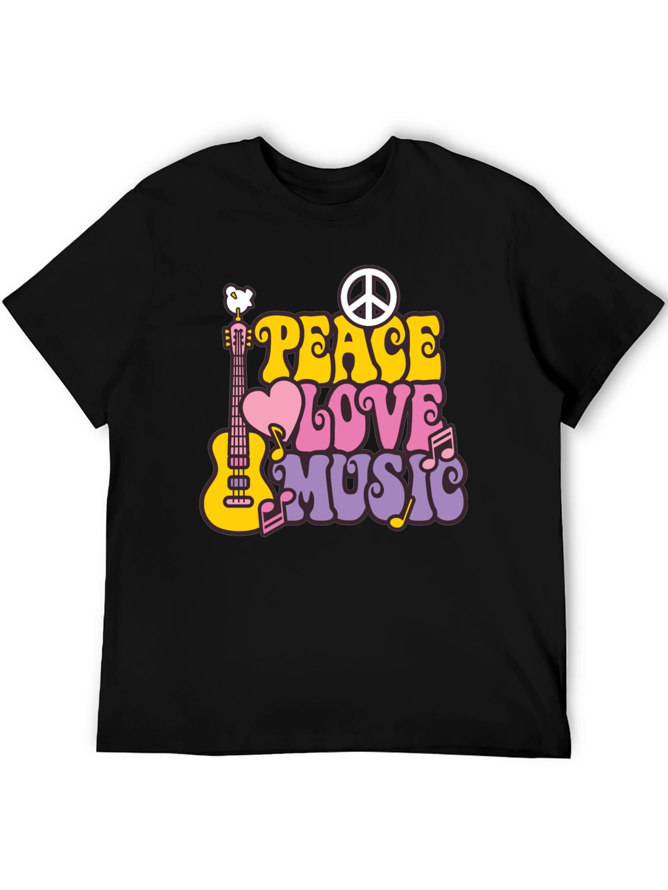 Peace Love Music Retro T-Shirt