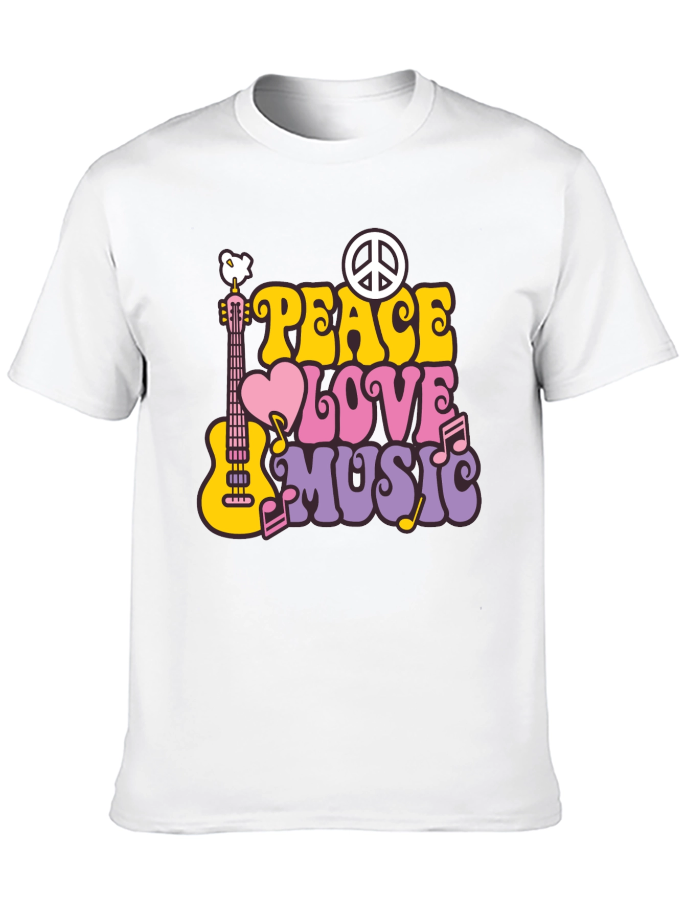 Peace Love Music Retro T-Shirt