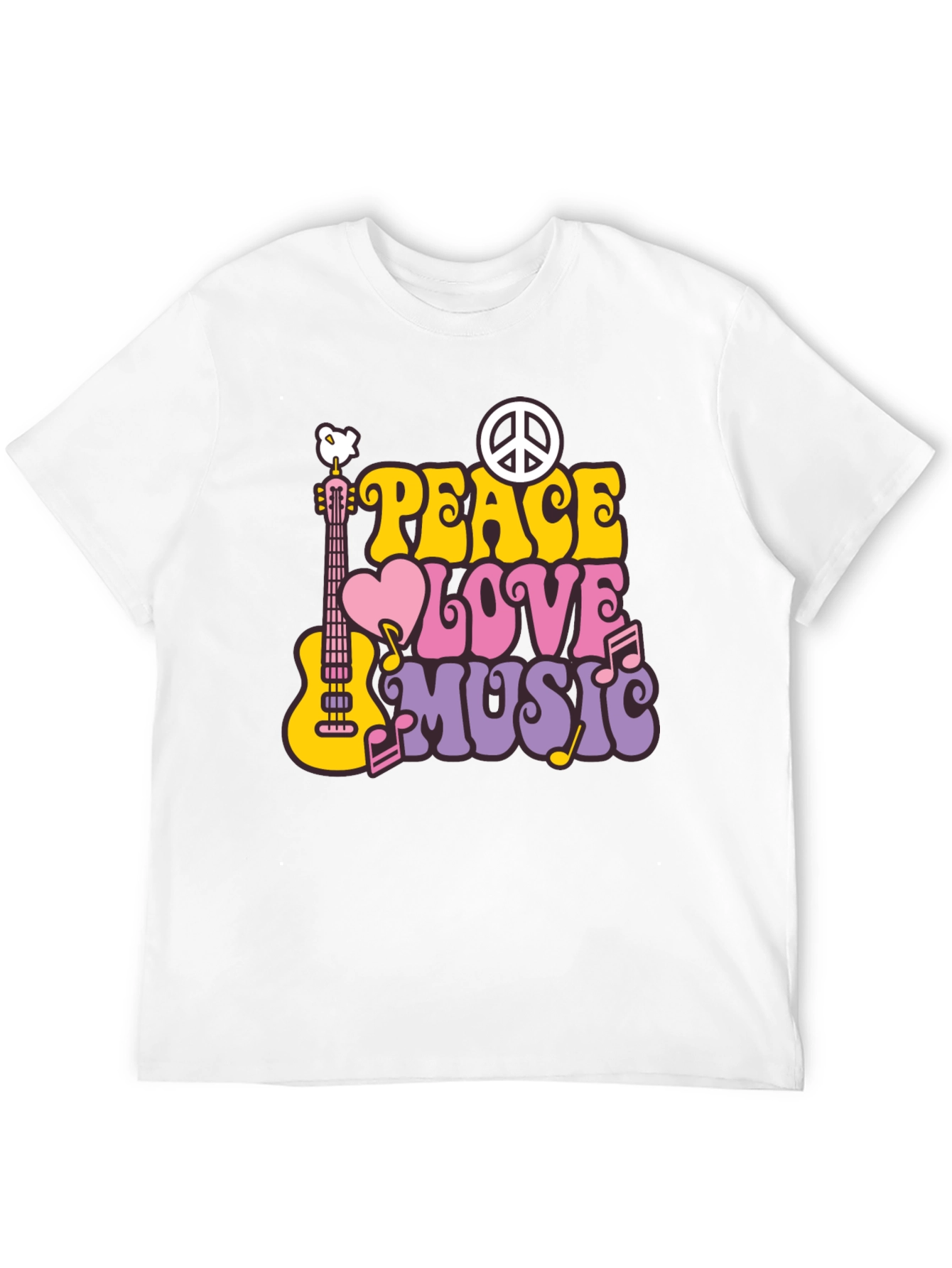 Peace Love Music Retro T-Shirt