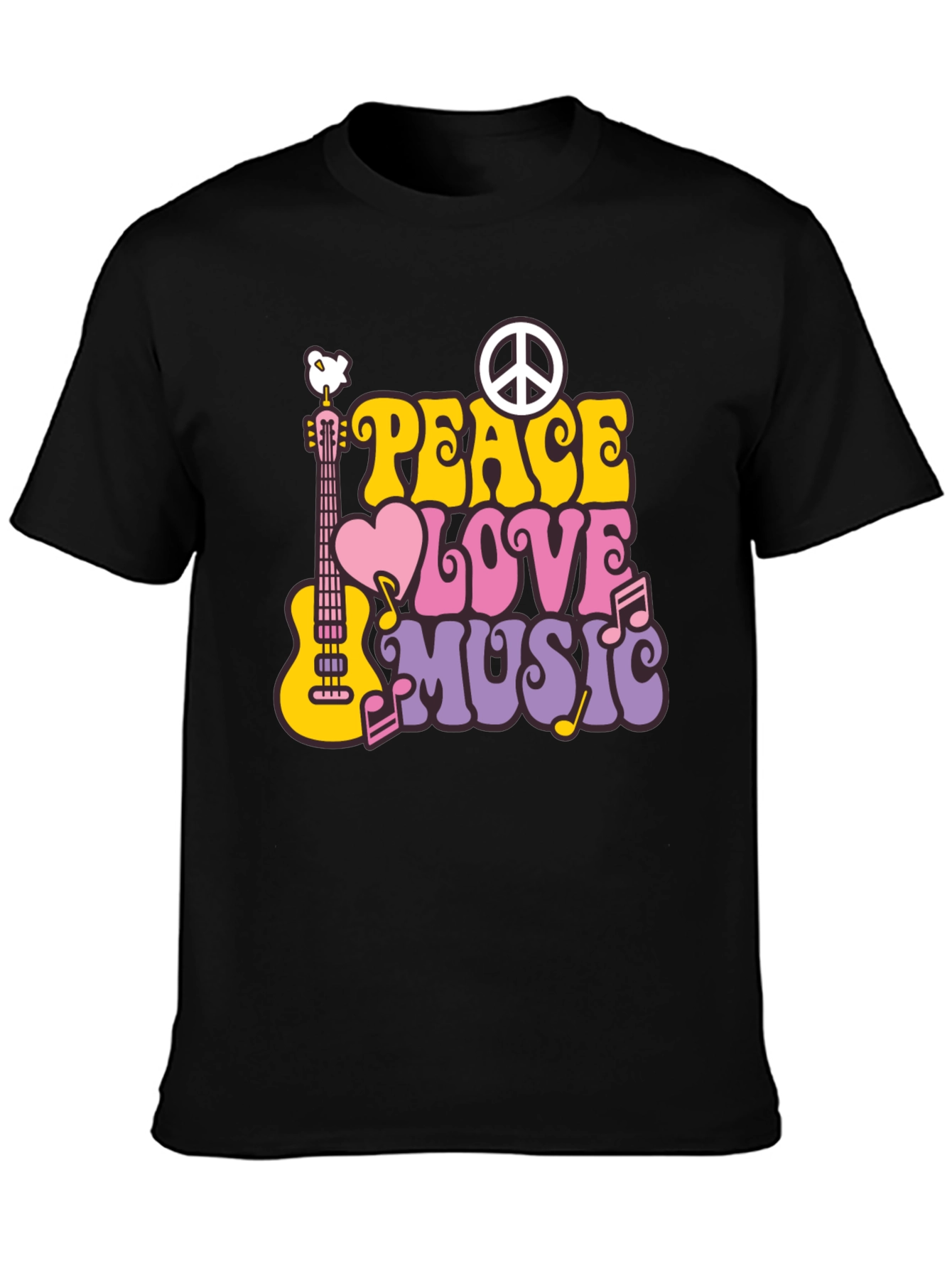 Peace Love Music Retro T-Shirt