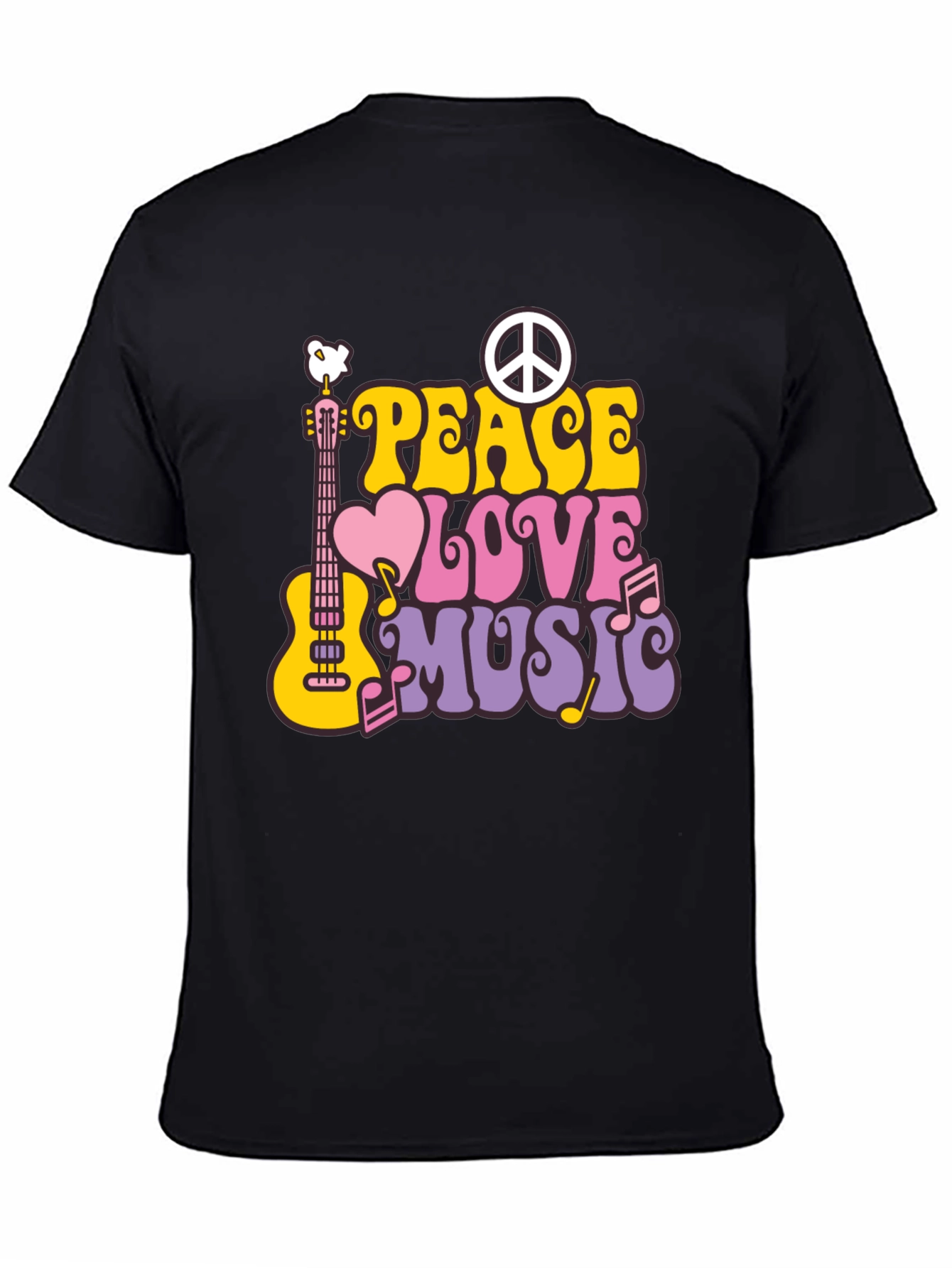 Peace Love Music Retro T-Shirt