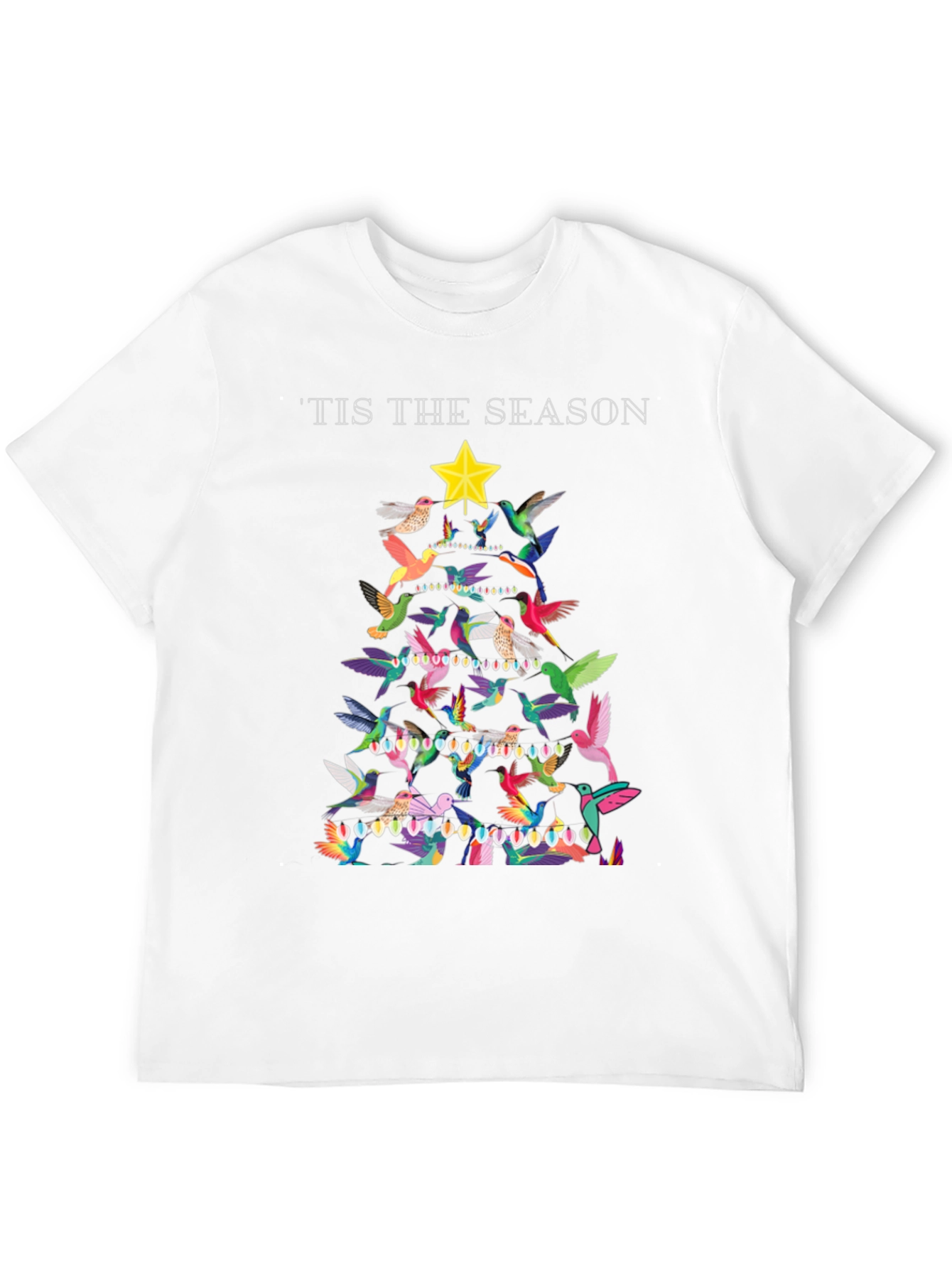 Festive Bird Christmas Tree Graphic Tee