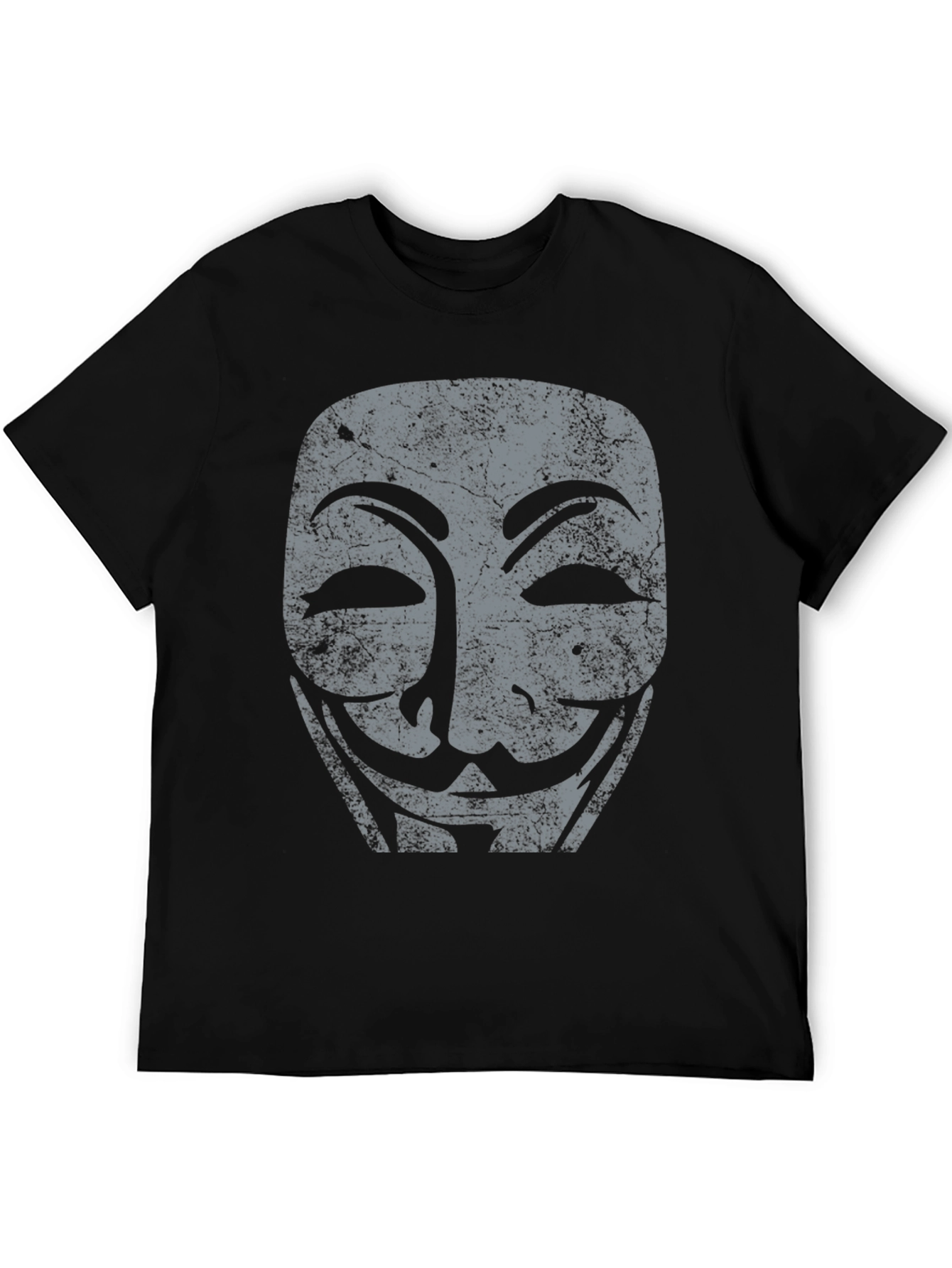 Anonymous Mask Graphic Tee - Black Cotton T-Shirt