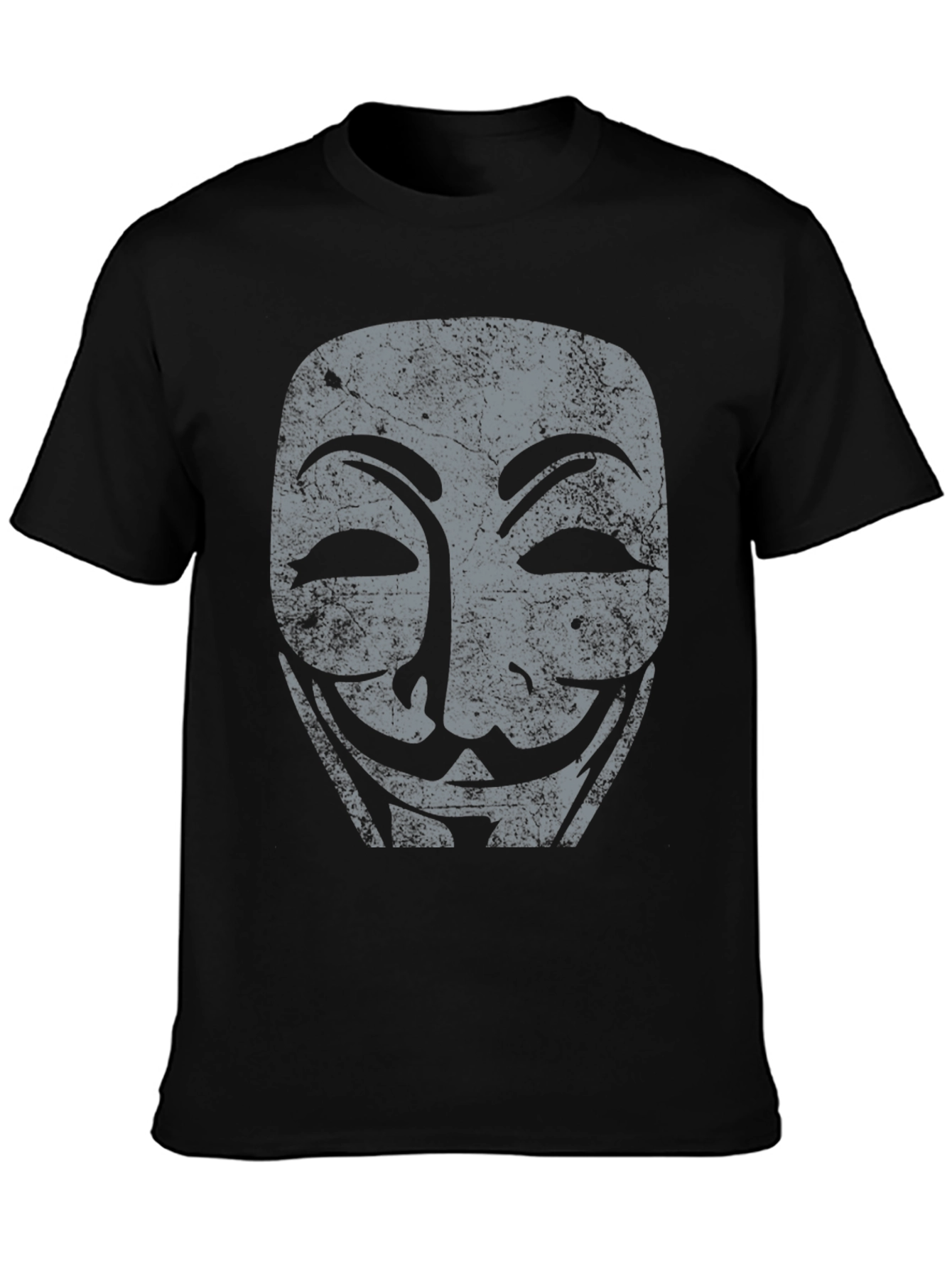 Anonymous Mask Graphic Tee - Black Cotton T-Shirt