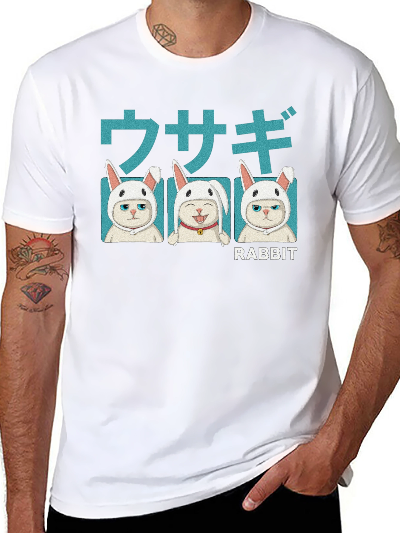 Cat Rabbit T-Shirt - Kawaii Kitten Tee