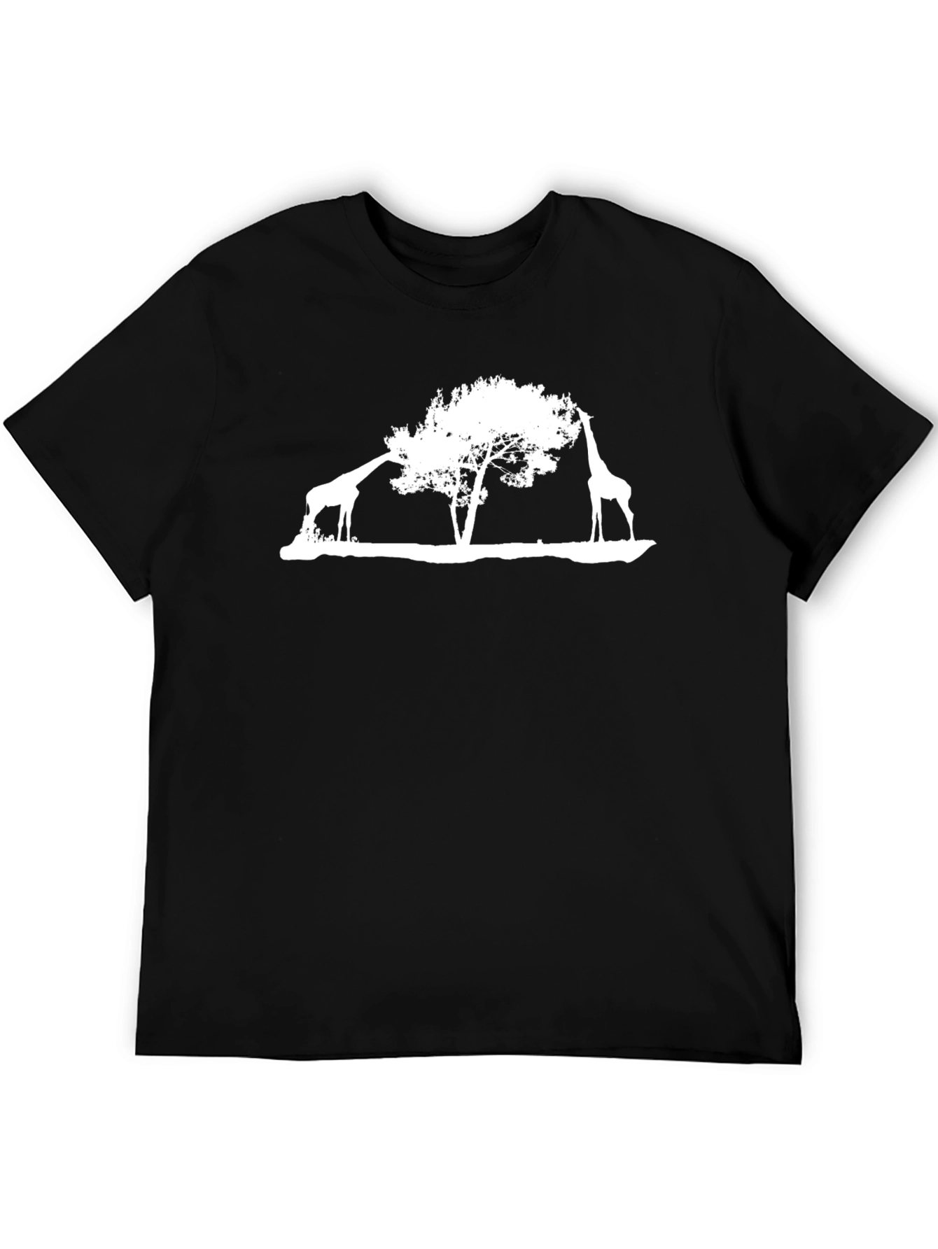 Giraffe Tree Graphic Tee - Black