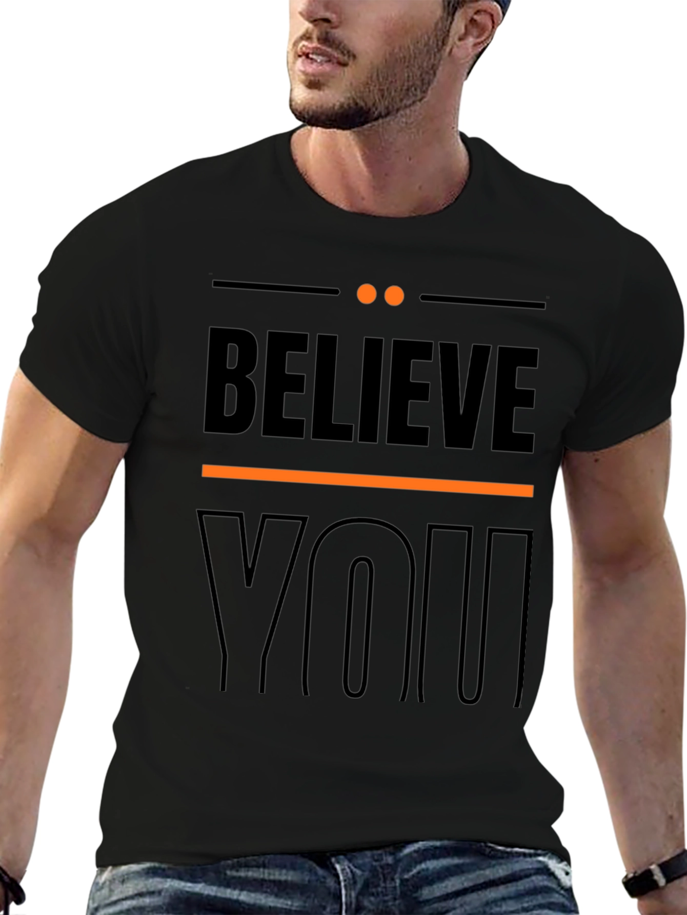 Believe In YOU Graphic Tee - Stylish Black T-Shirt