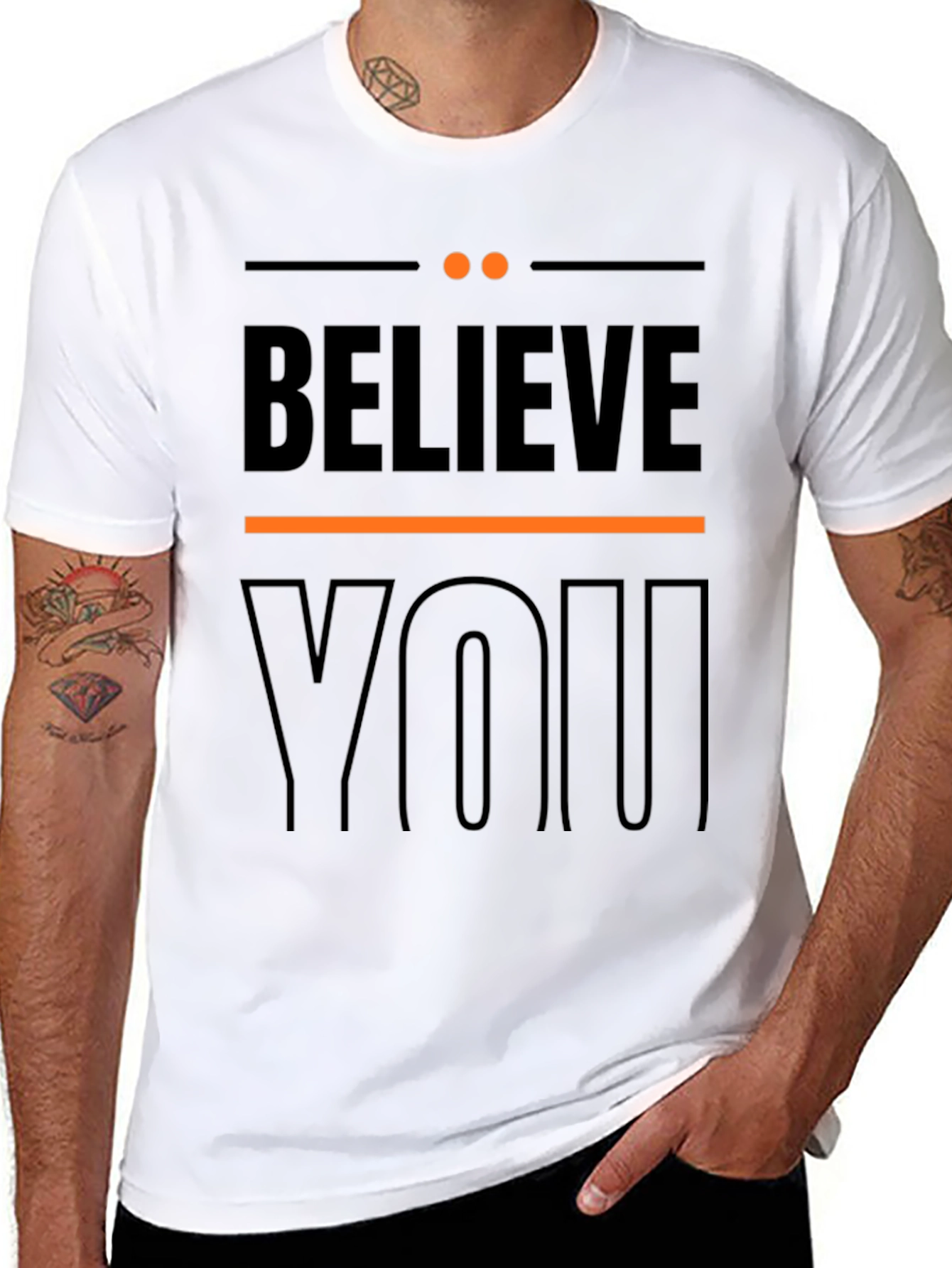 Believe In YOU Graphic Tee - Stylish Black T-Shirt