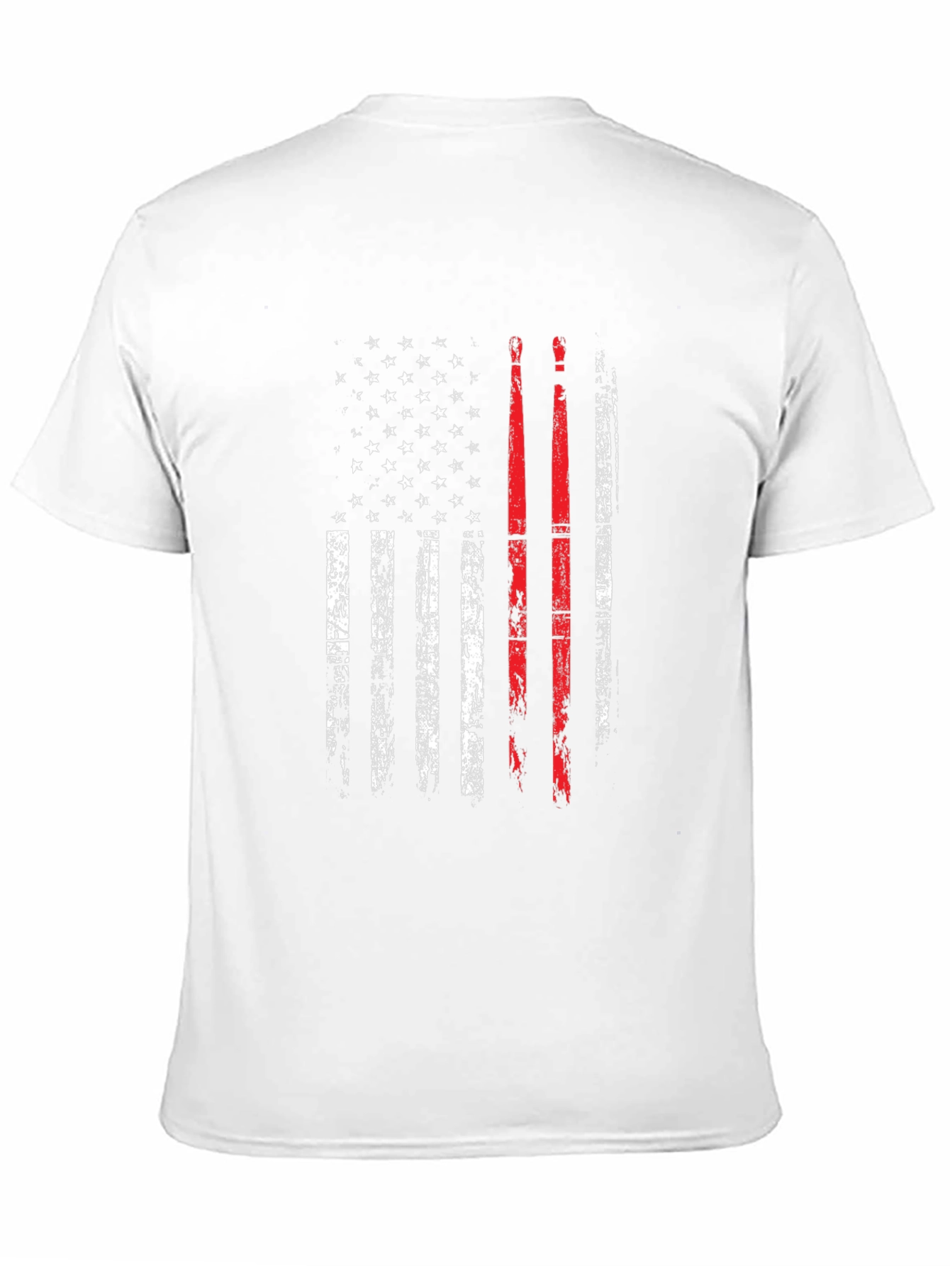 Patriotic Drummer T-Shirt: American Flag Drumsticks Design
