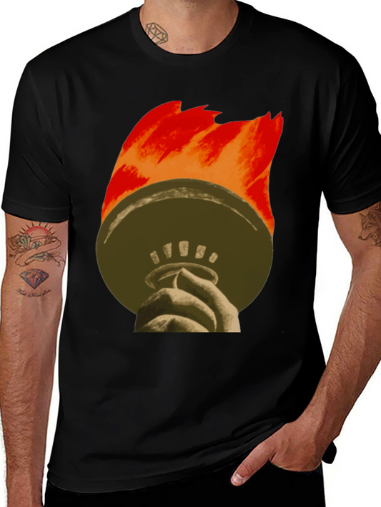 Liberty Torch Graphic Tee - Black Cotton