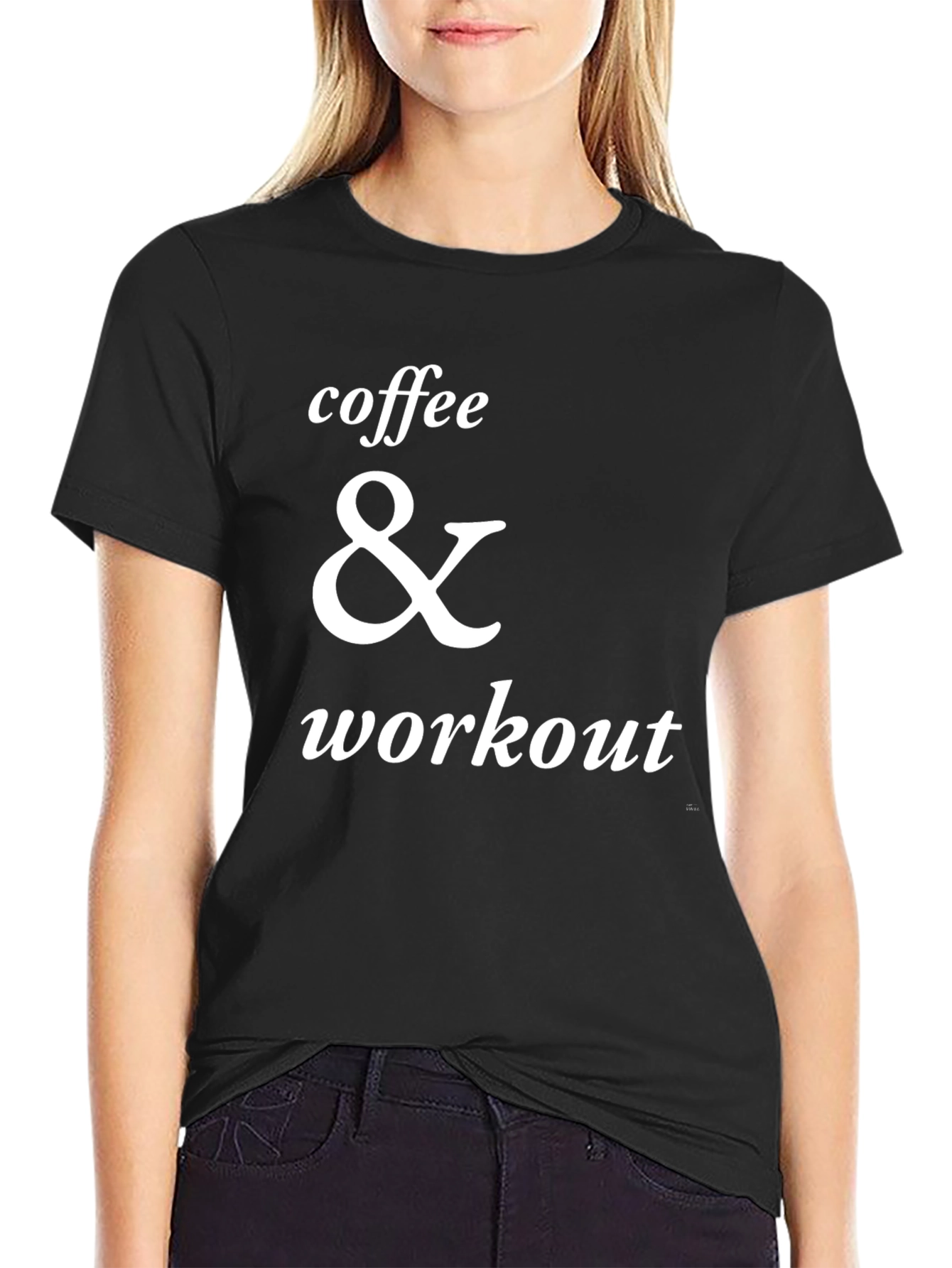 Coffee & Workout Graphic T-Shirt - Black