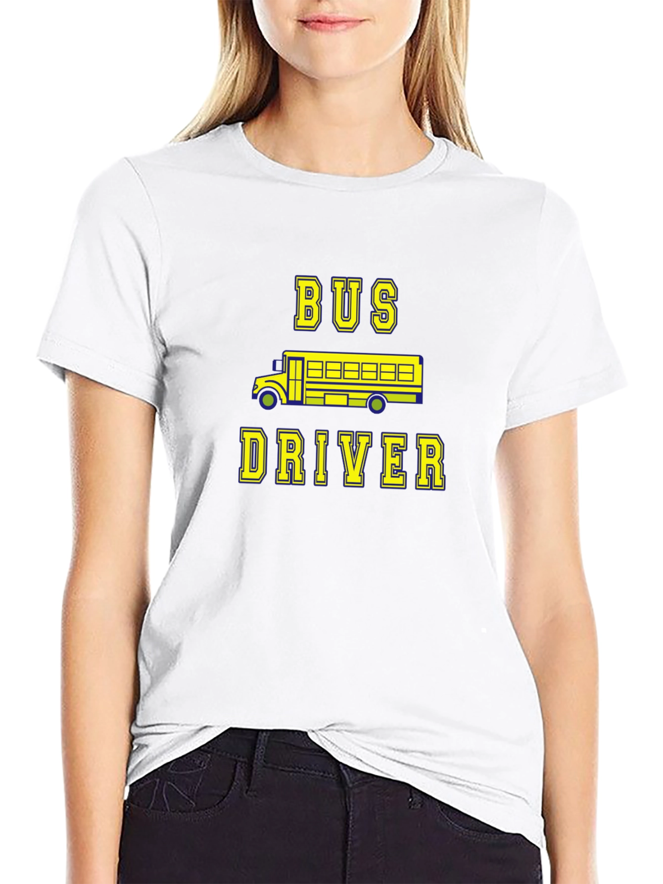 Bus Driver Graphic Tee - Black Cotton T-Shirt