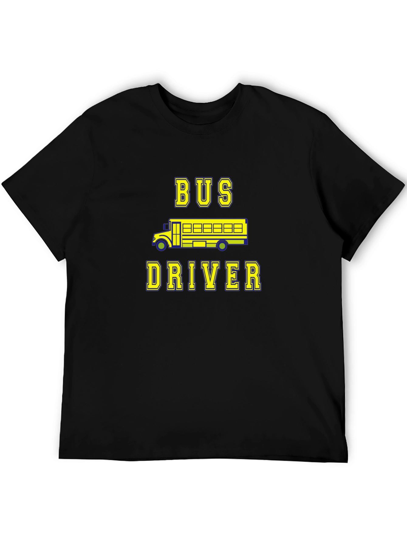 Bus Driver Graphic Tee - Black Cotton T-Shirt
