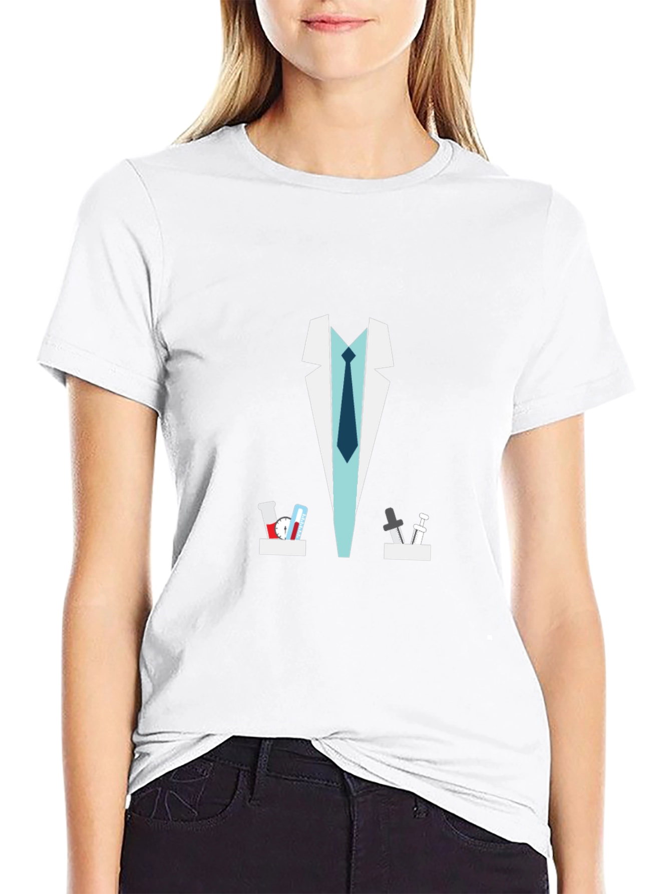 Scientist Lab Coat Graphic Novelty T-Shirt