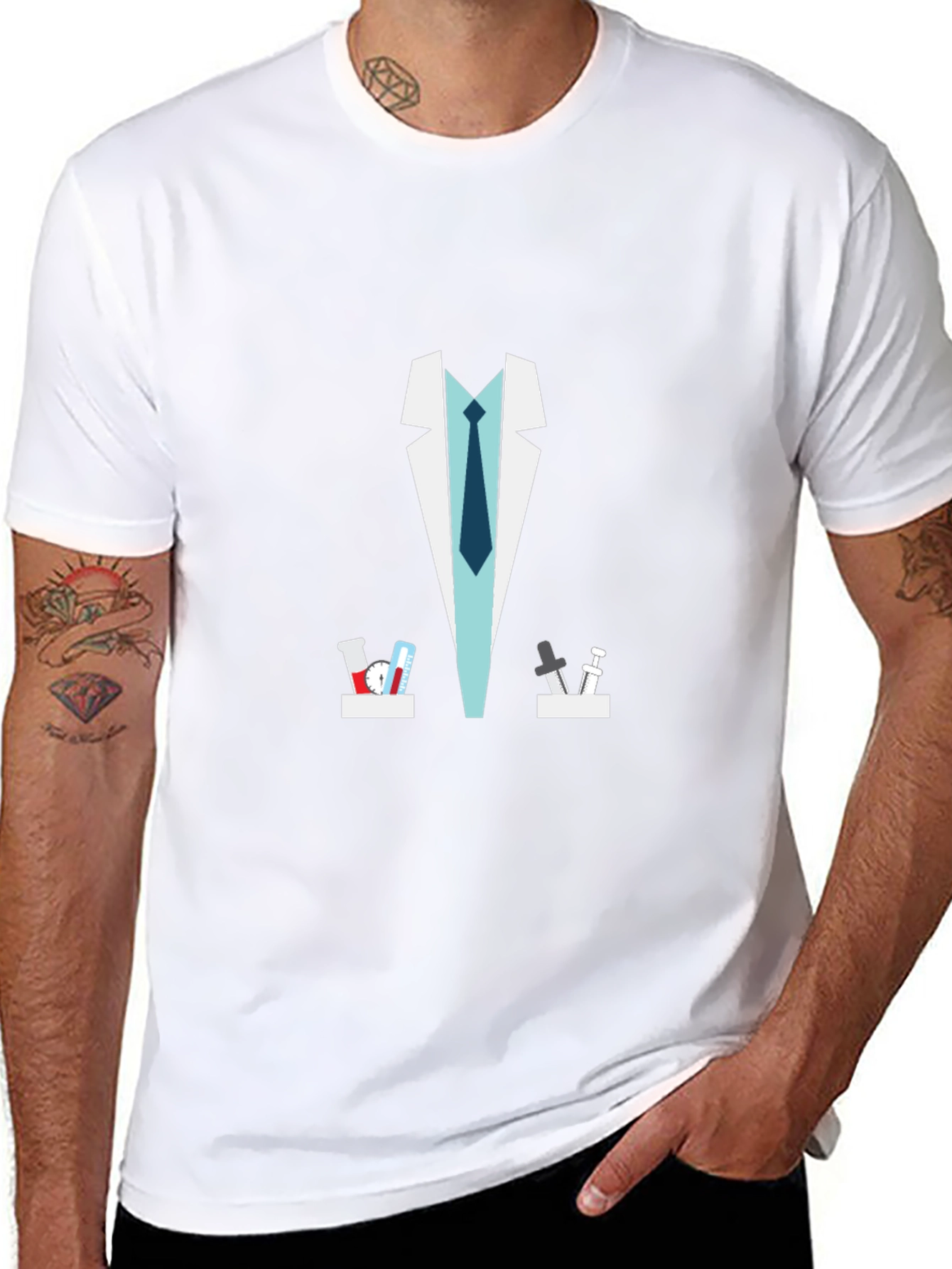 Scientist Lab Coat Graphic Novelty T-Shirt