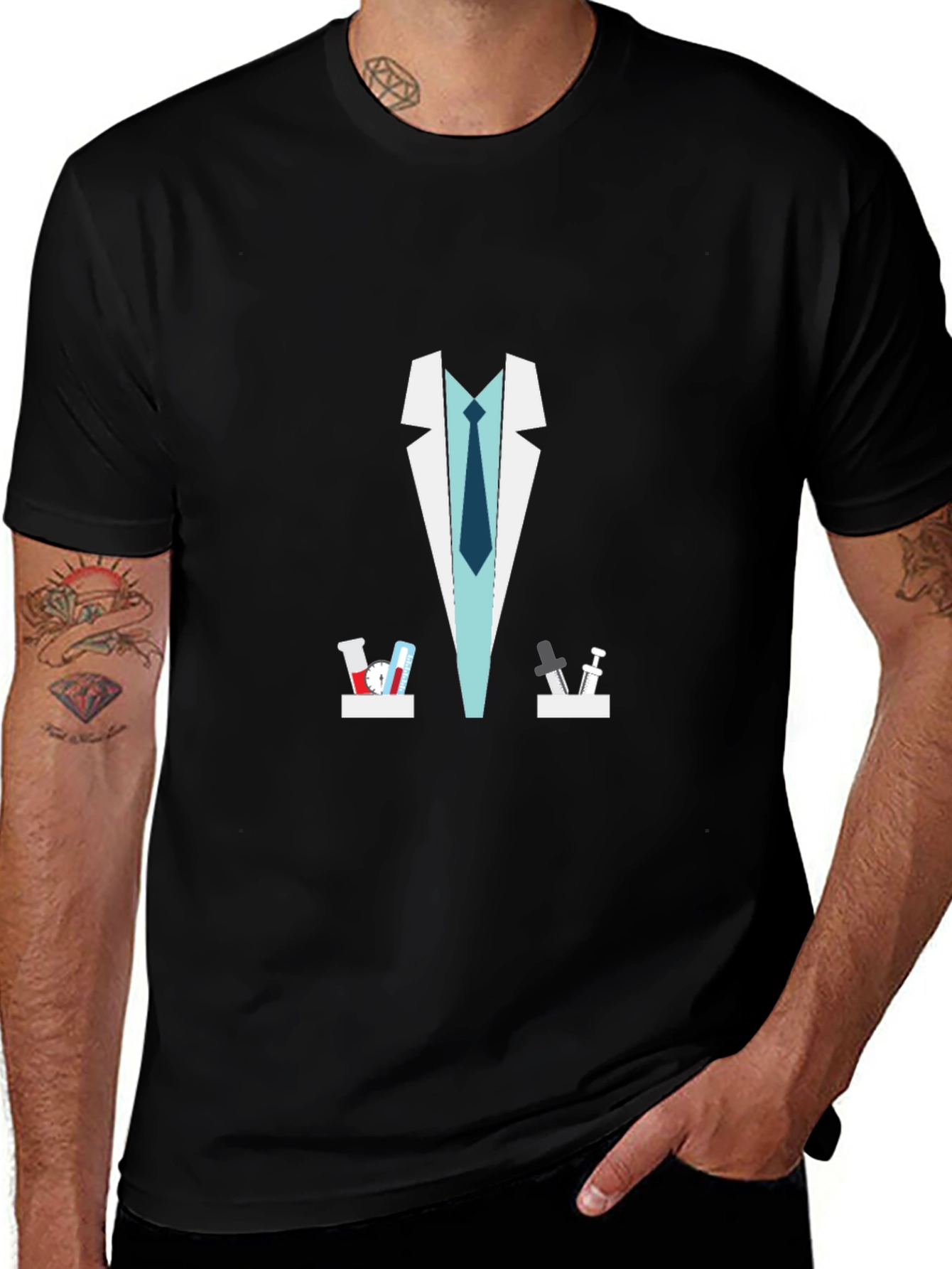 Scientist Lab Coat Graphic Novelty T-Shirt