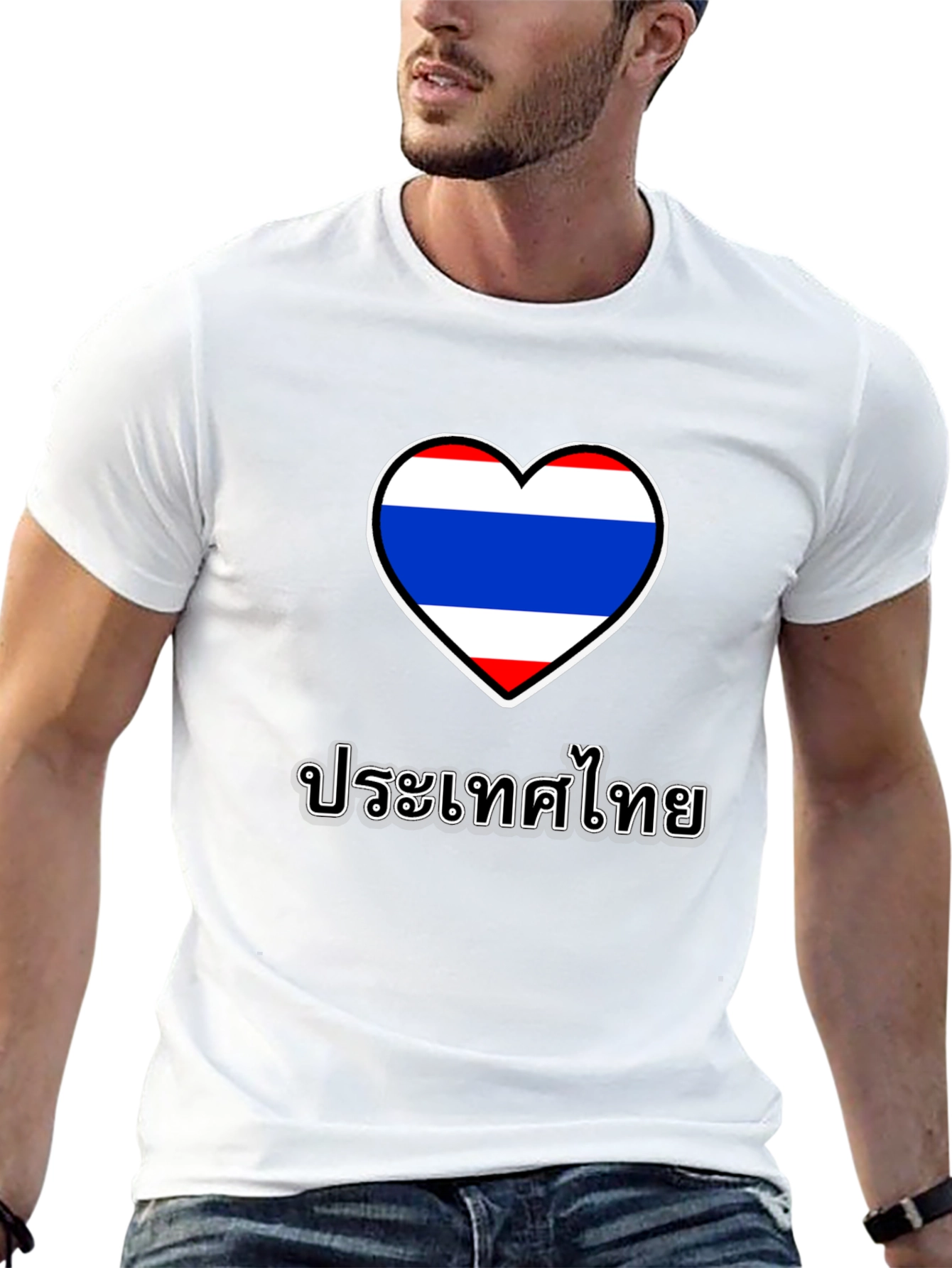 Thailand Heart Flag Black T-Shirt