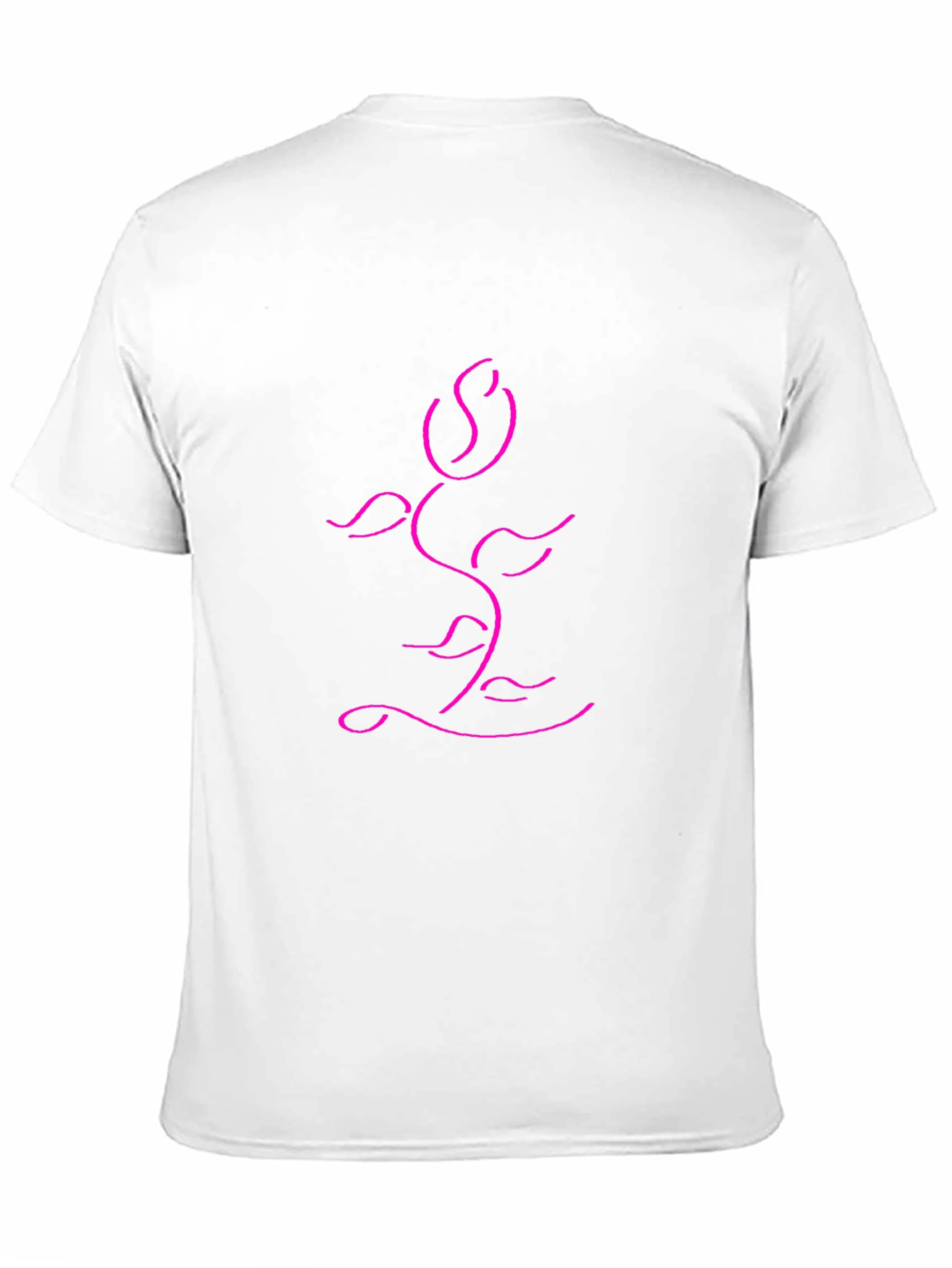 Modern Rose Line Art Black T-Shirt