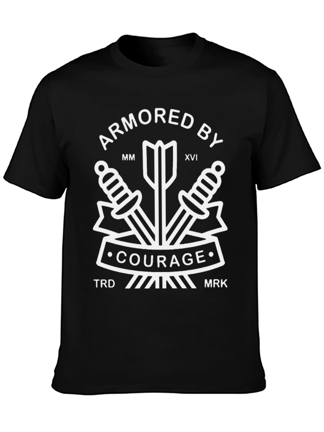 Armored By Courage Graphic Tee - Black