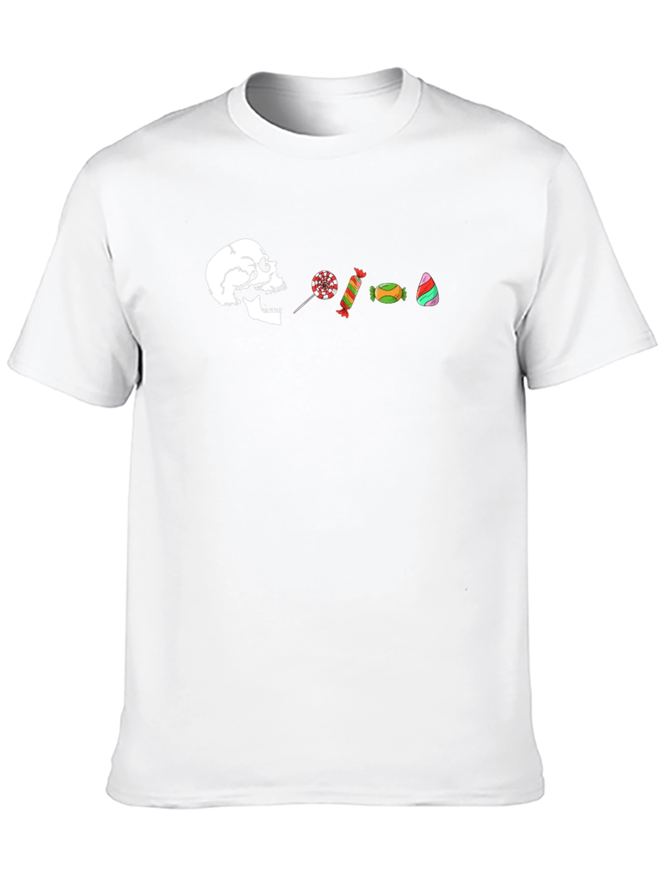 Candy Skull Graphic Tee - Halloween Fun