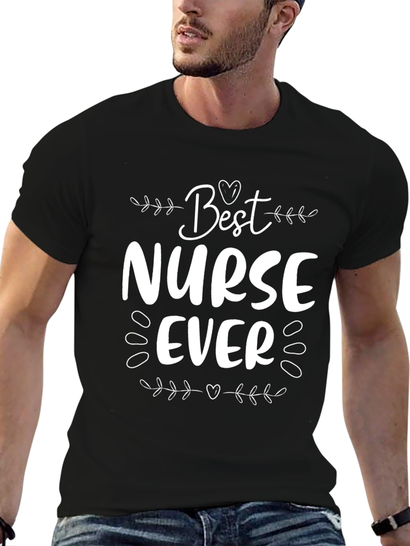 Best Nurse Ever Graphic T-Shirt - Black