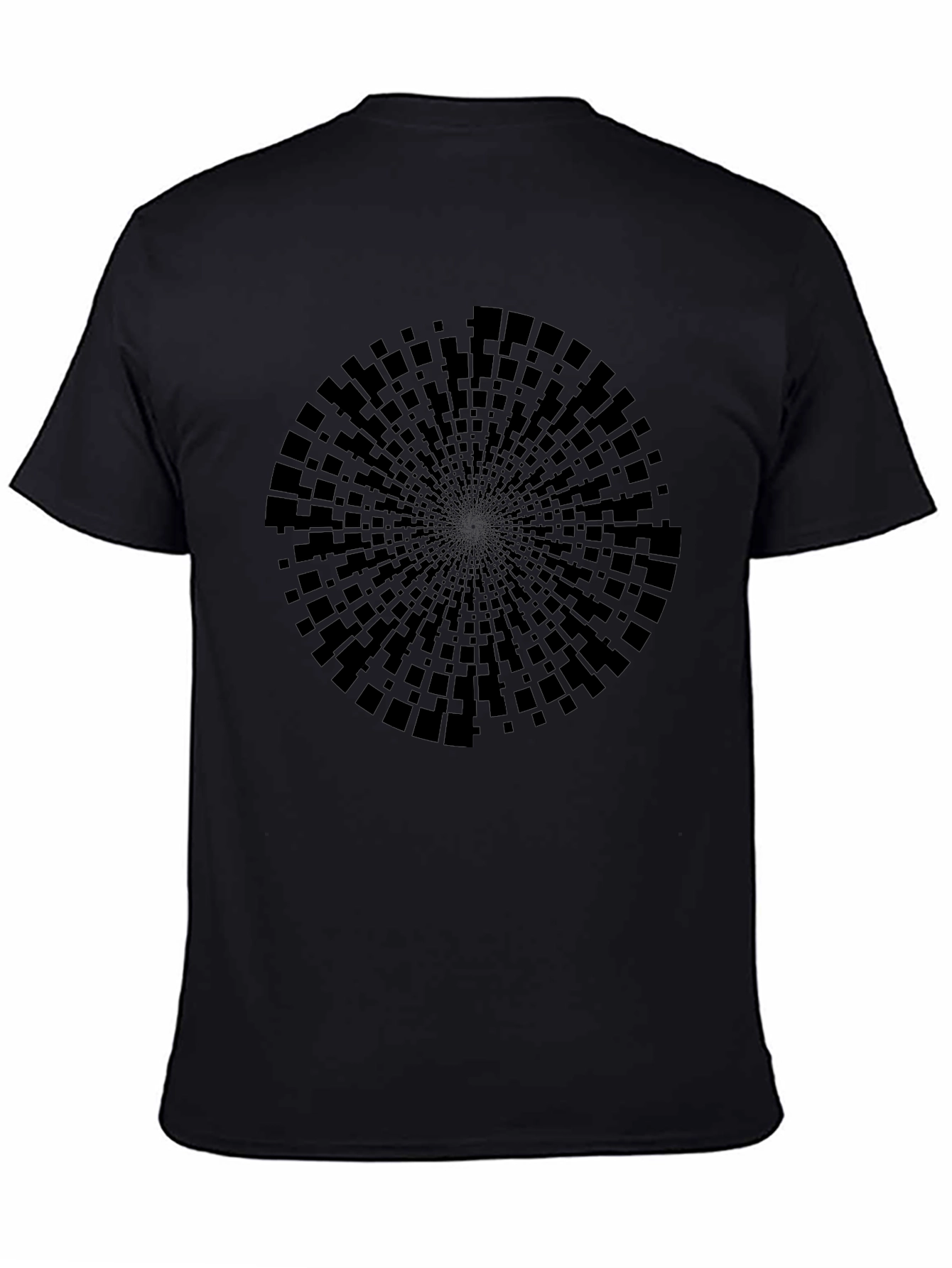 Abstract Geometric Circle Black T-Shirt