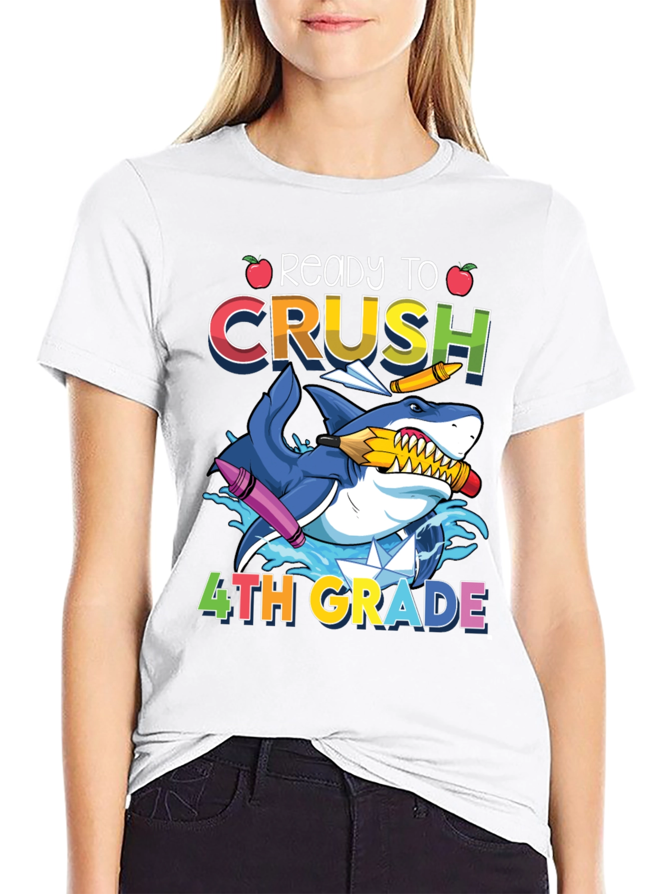 Ready to Crush 4th Grade Shark T-Shirt