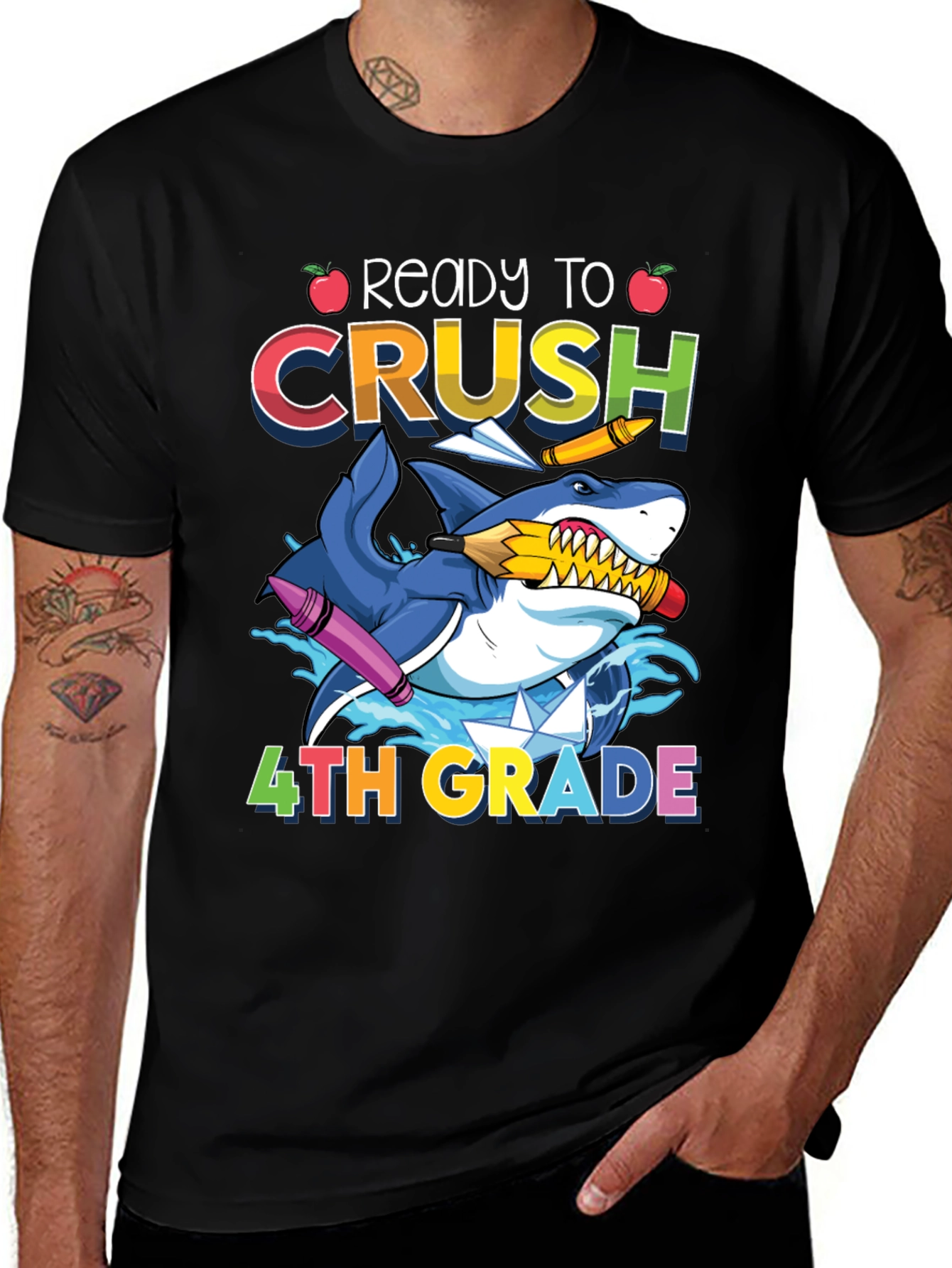 Ready to Crush 4th Grade Shark T-Shirt