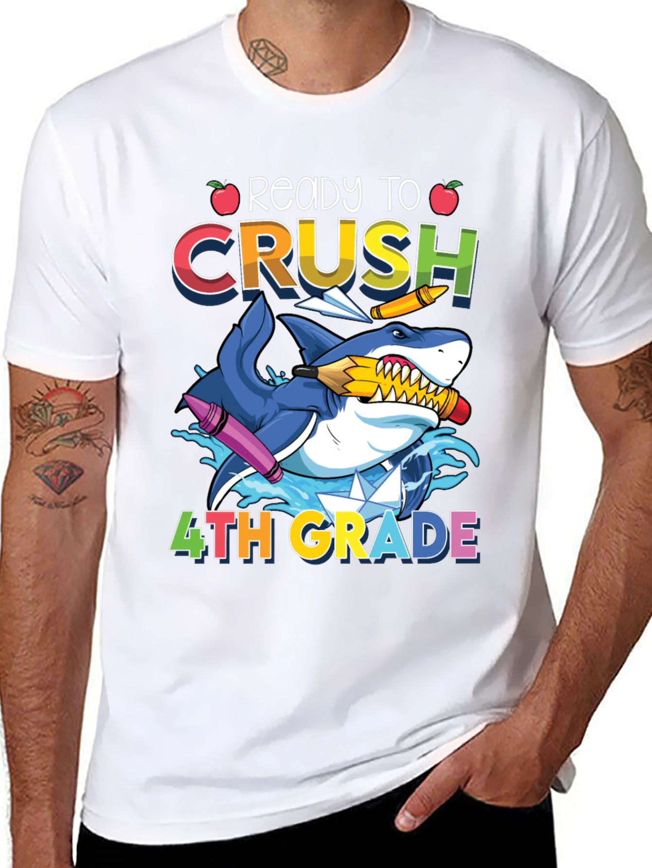 Ready to Crush 4th Grade Shark T-Shirt