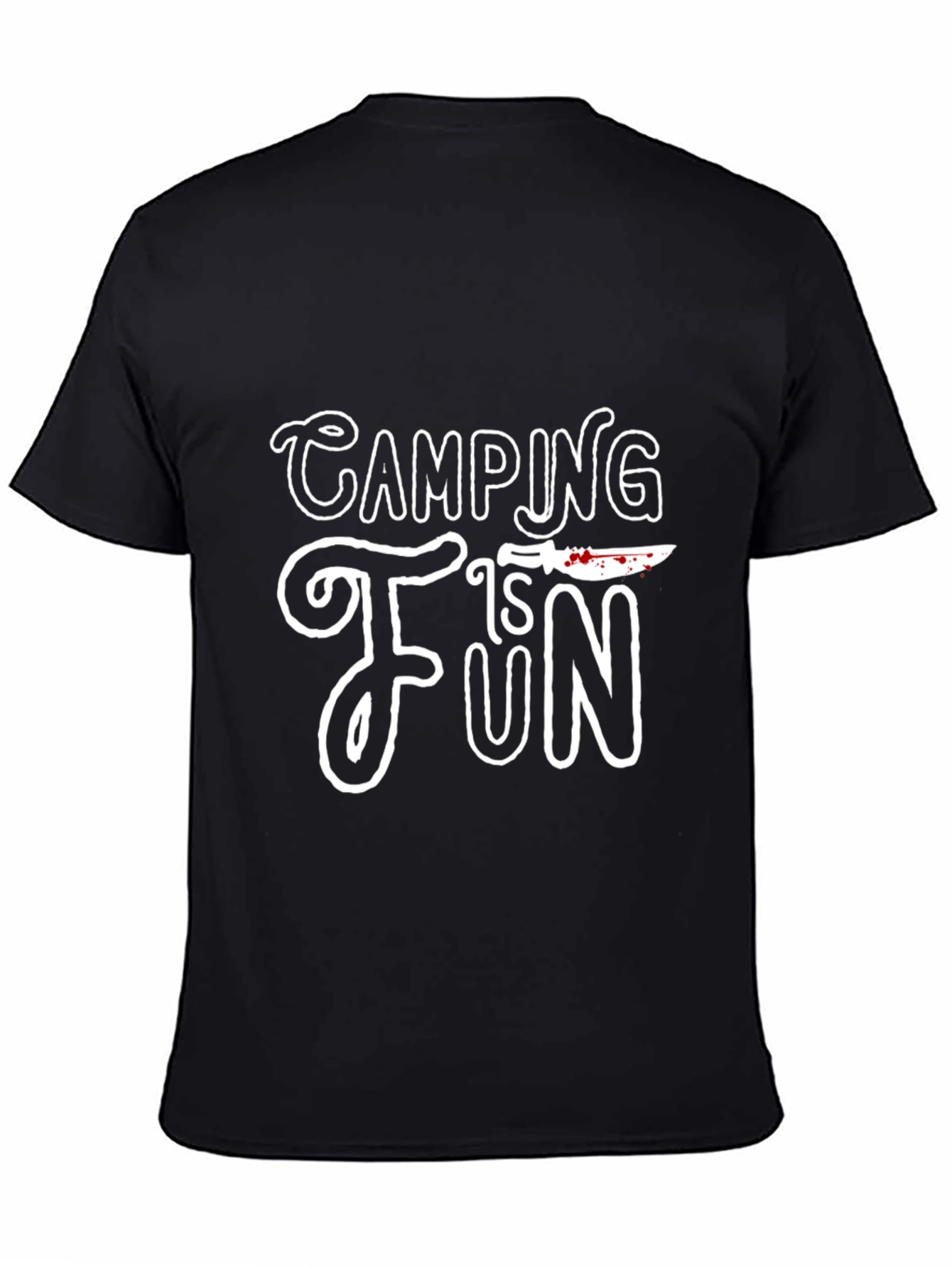 Camping Is Fun Graphic Tee - Black