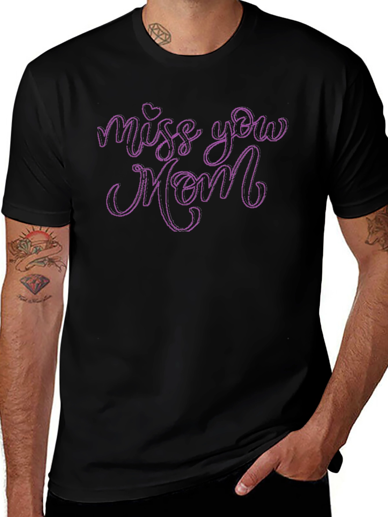 Miss You Mom Black T-Shirt