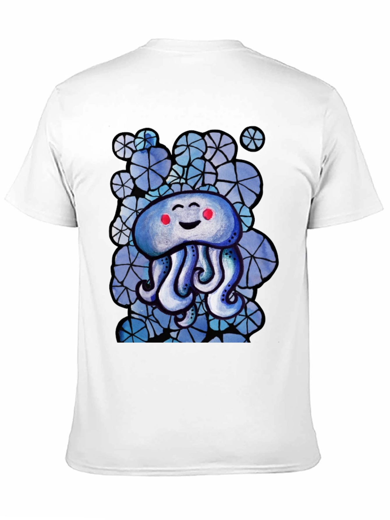 Cute Jellyfish Graphic Tee - Black Cotton T-Shirt