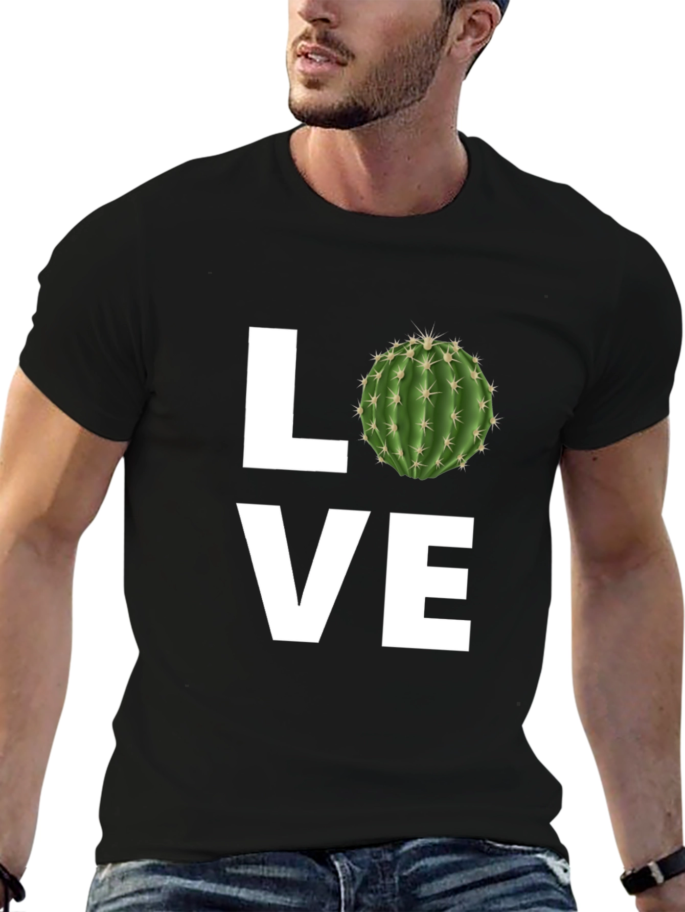 Cactus Love Graphic Tee - Black