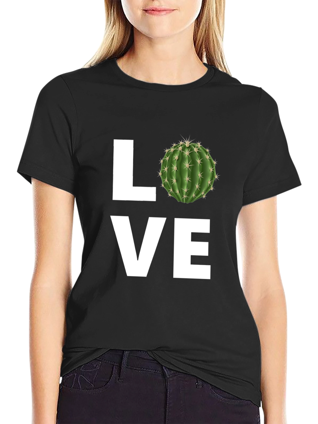 Cactus Love Graphic Tee - Black