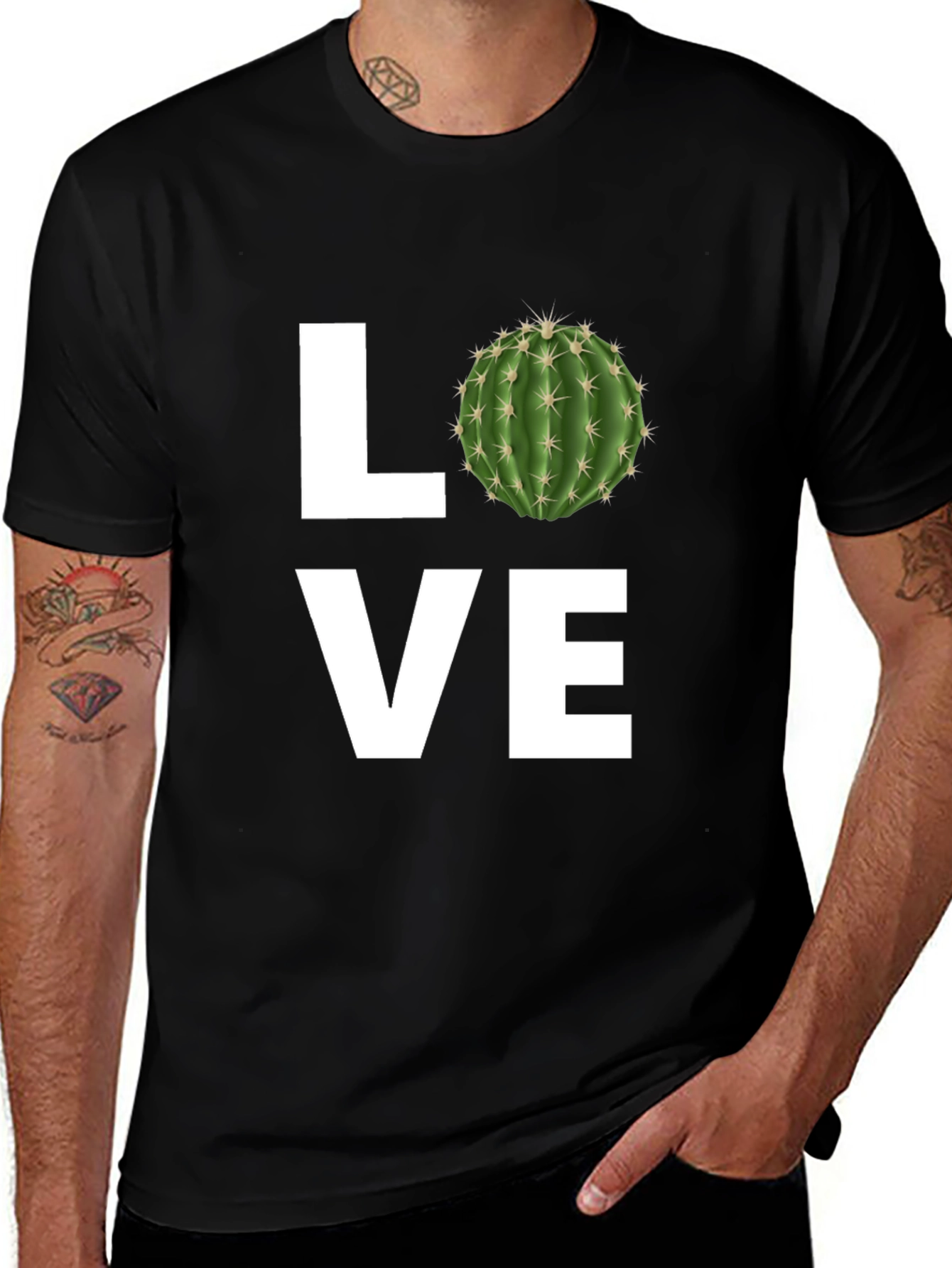 Cactus Love Graphic Tee - Black