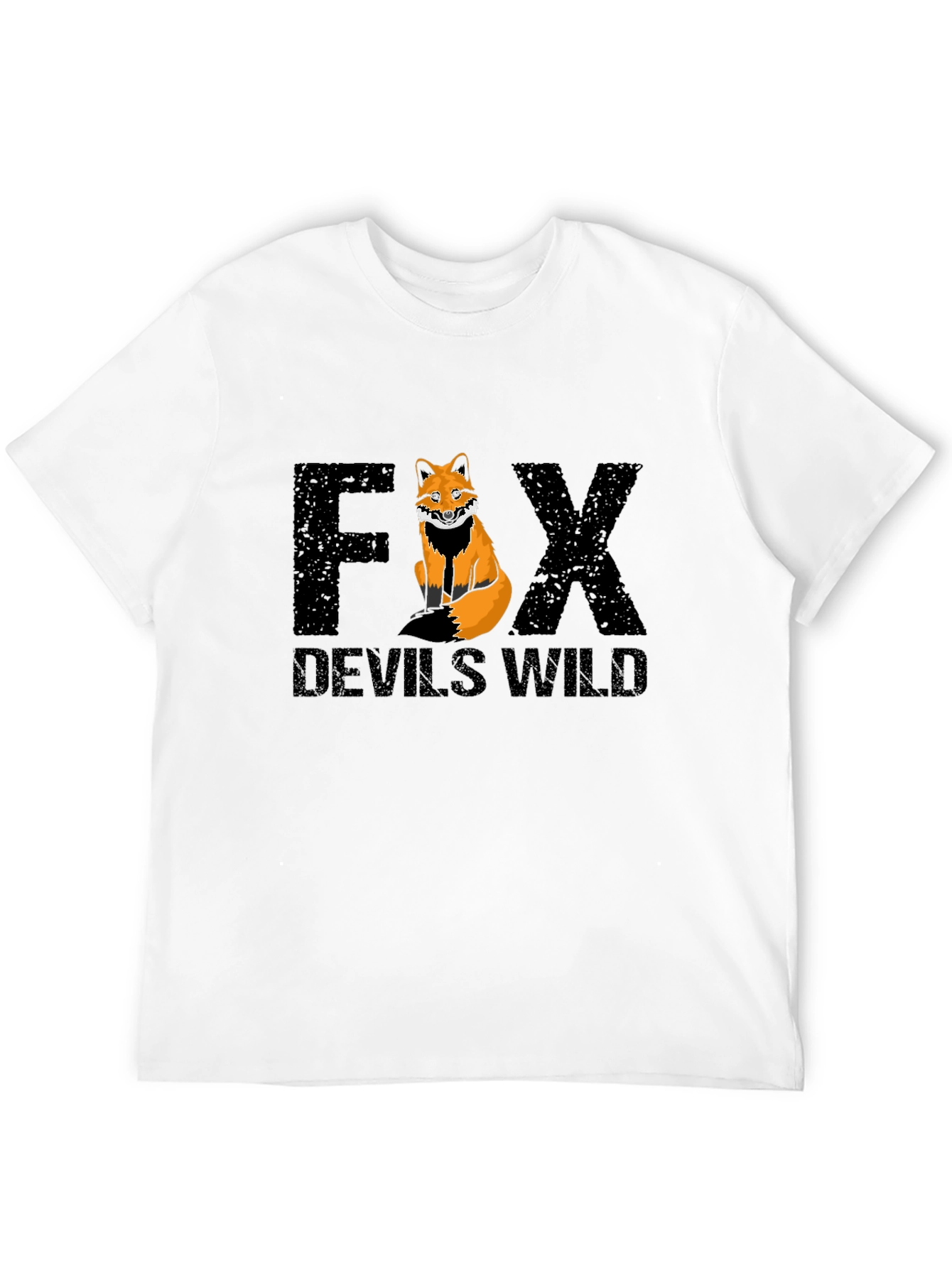 Fox Devils Wild Graphic Print Black T-Shirt