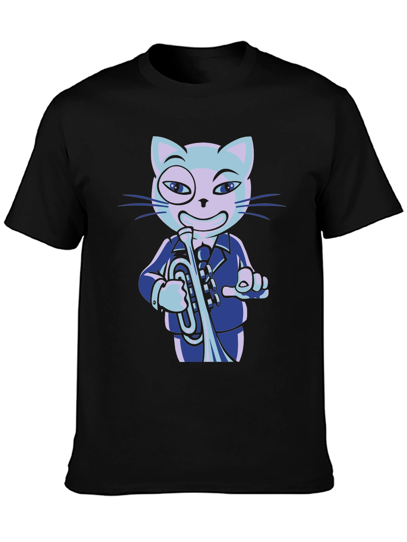 Cool Cat Trumpet Player Graphic Tee