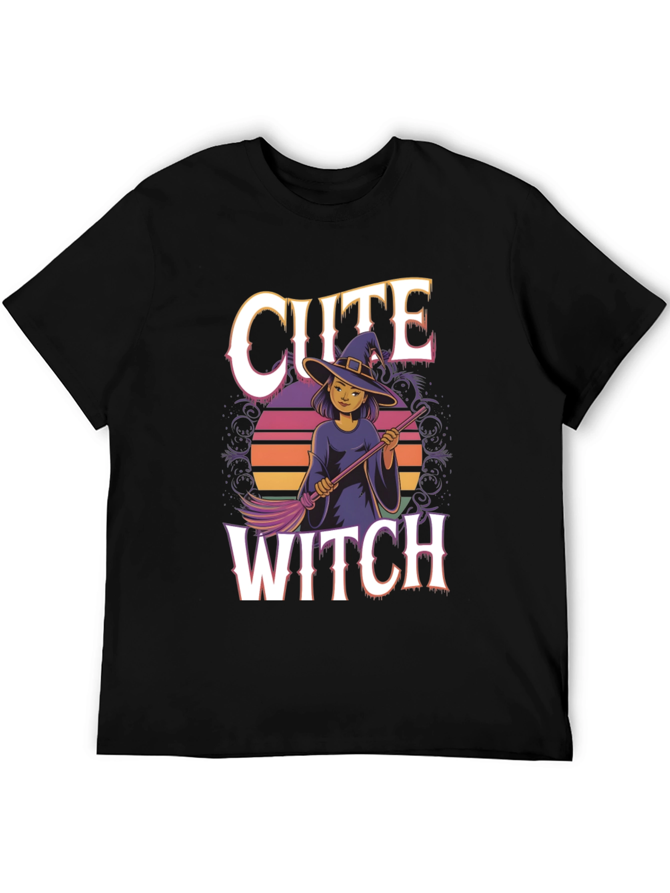 Cute Witch Graphic Tee - Halloween Apparel