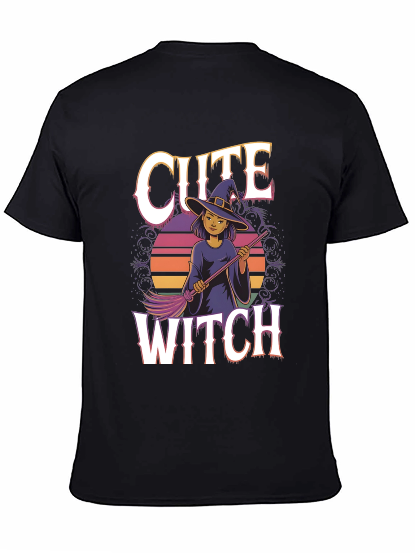 Cute Witch Graphic Tee - Halloween Apparel