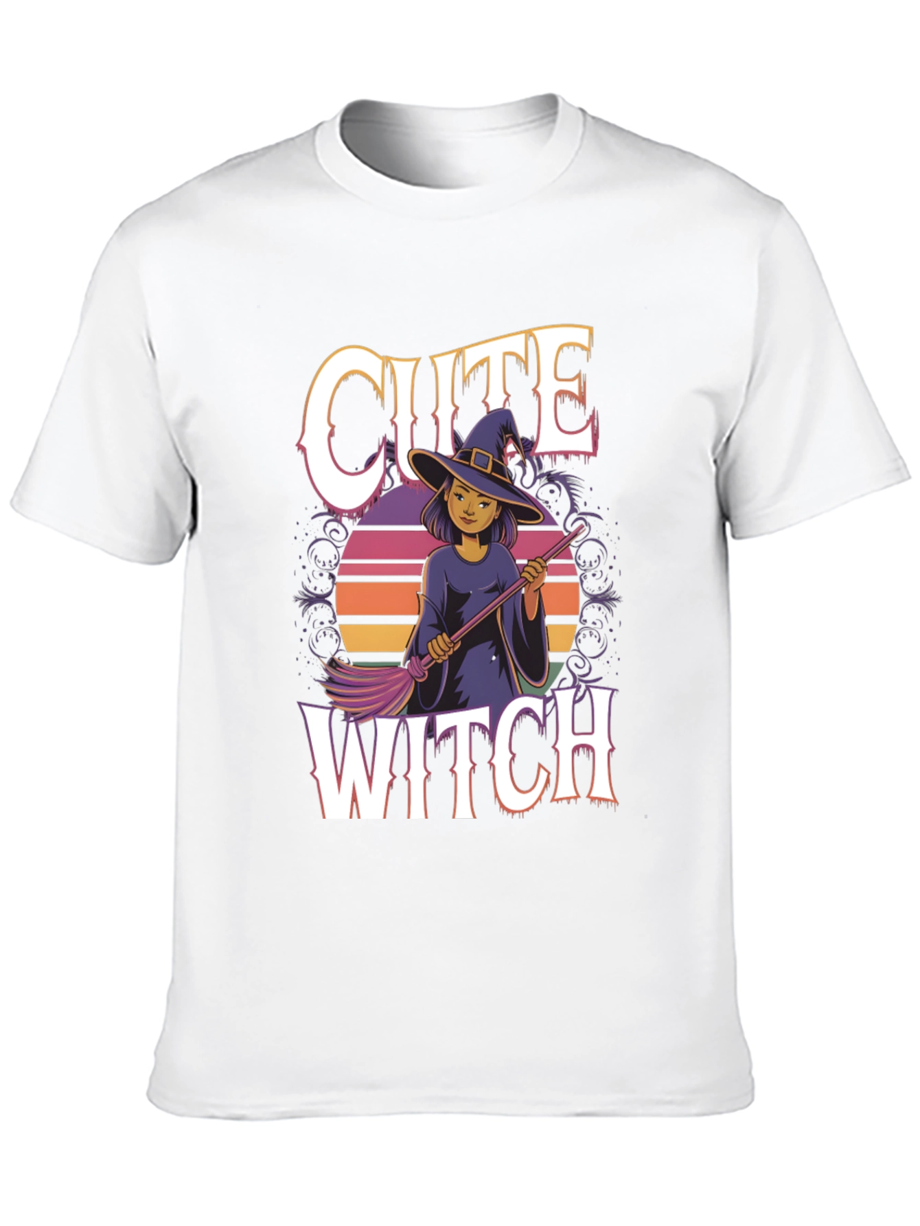 Cute Witch Graphic Tee - Halloween Apparel