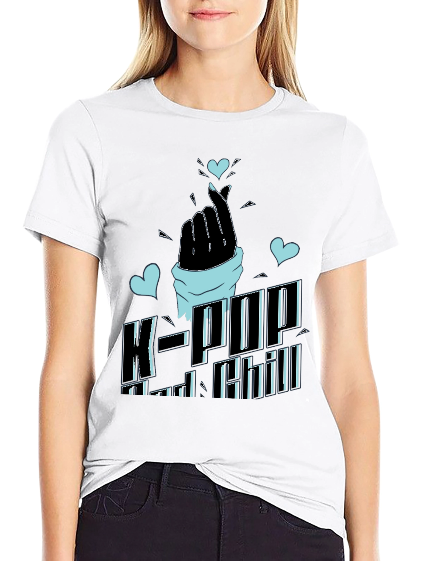 K-Pop and Chill Black T-Shirt